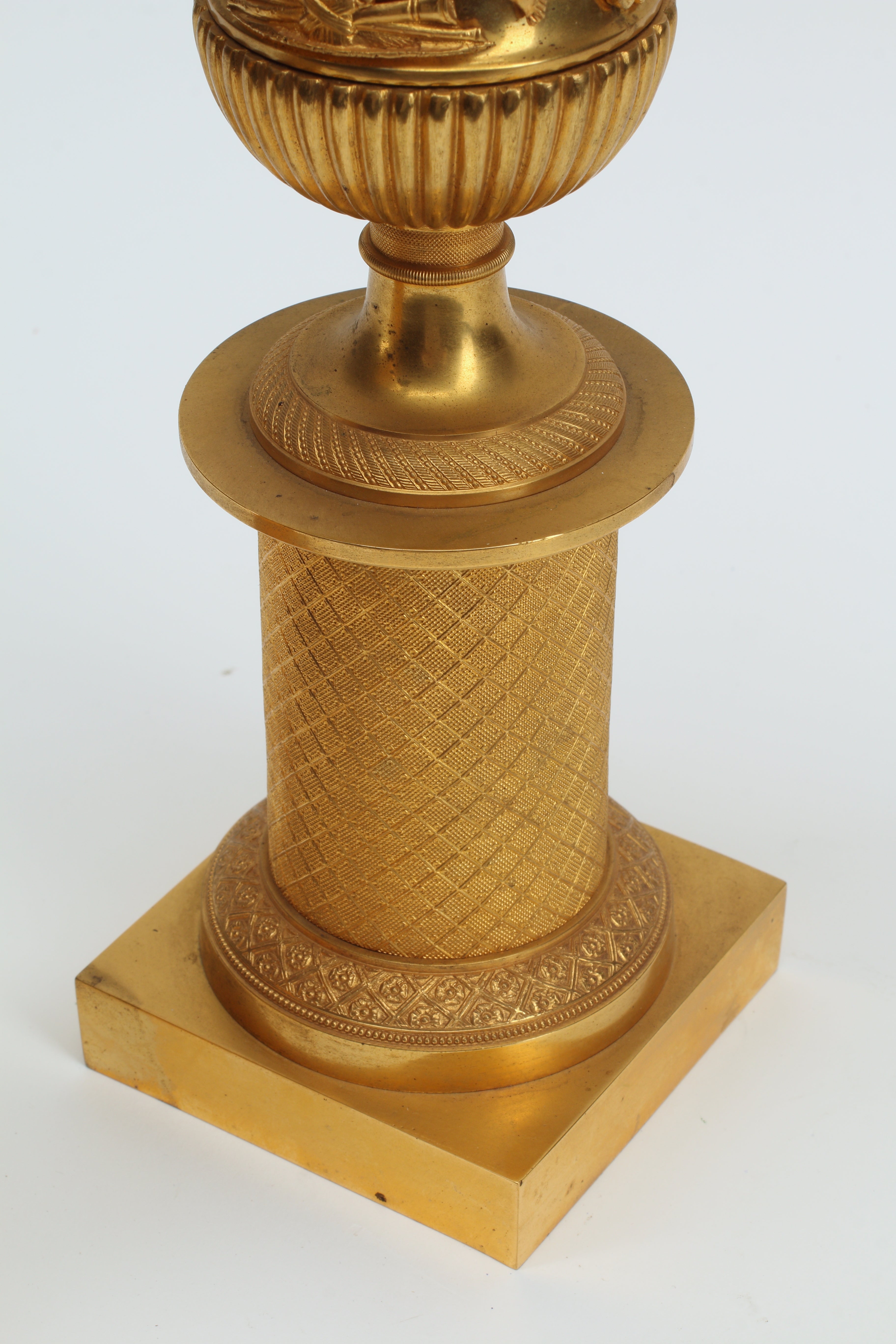 Pair of Reversible Gilt Bronze Cassolettes/Candlestick Holders, 19th C. French