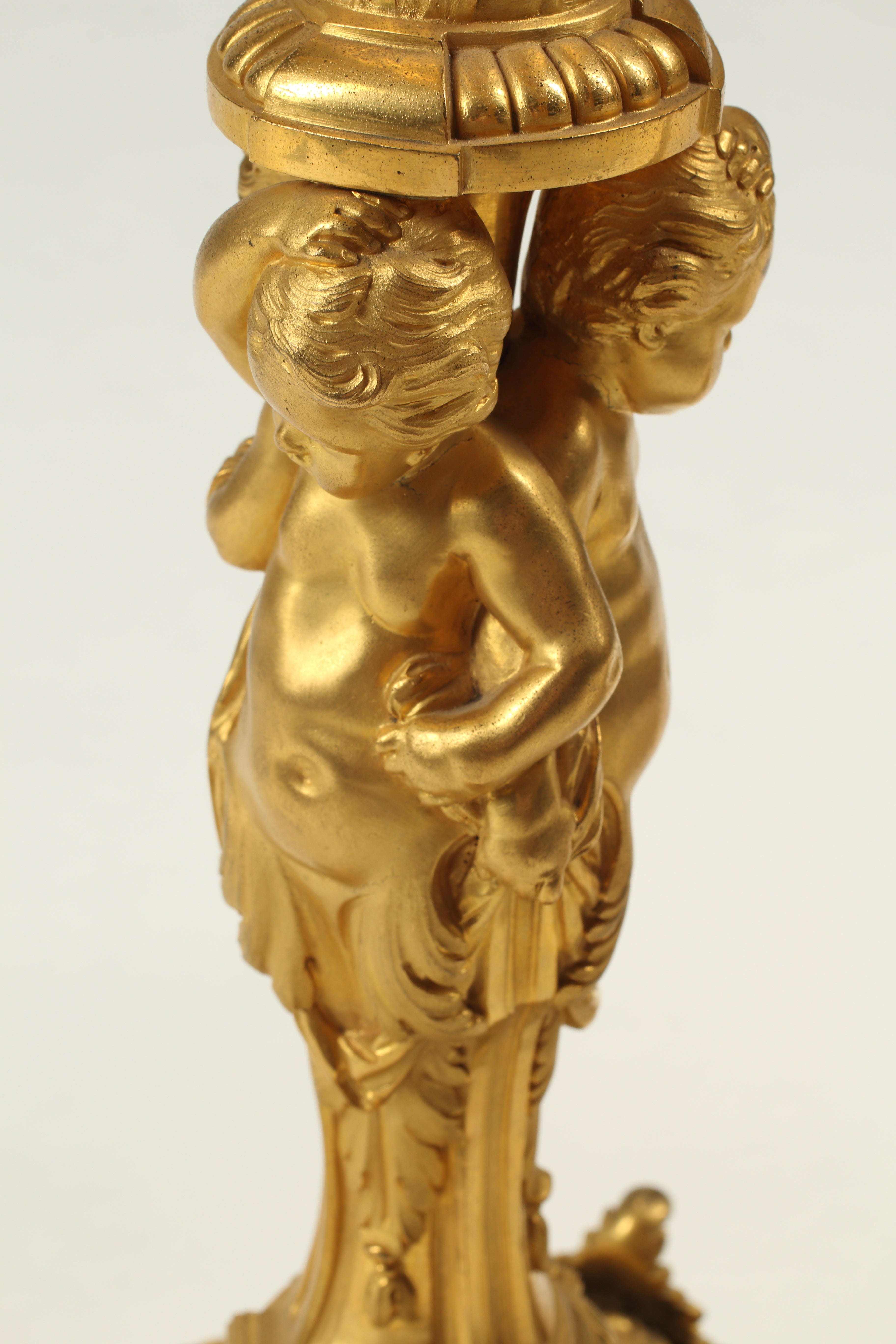 Gilt Bronze Three Light Candelabra, 19th Century French