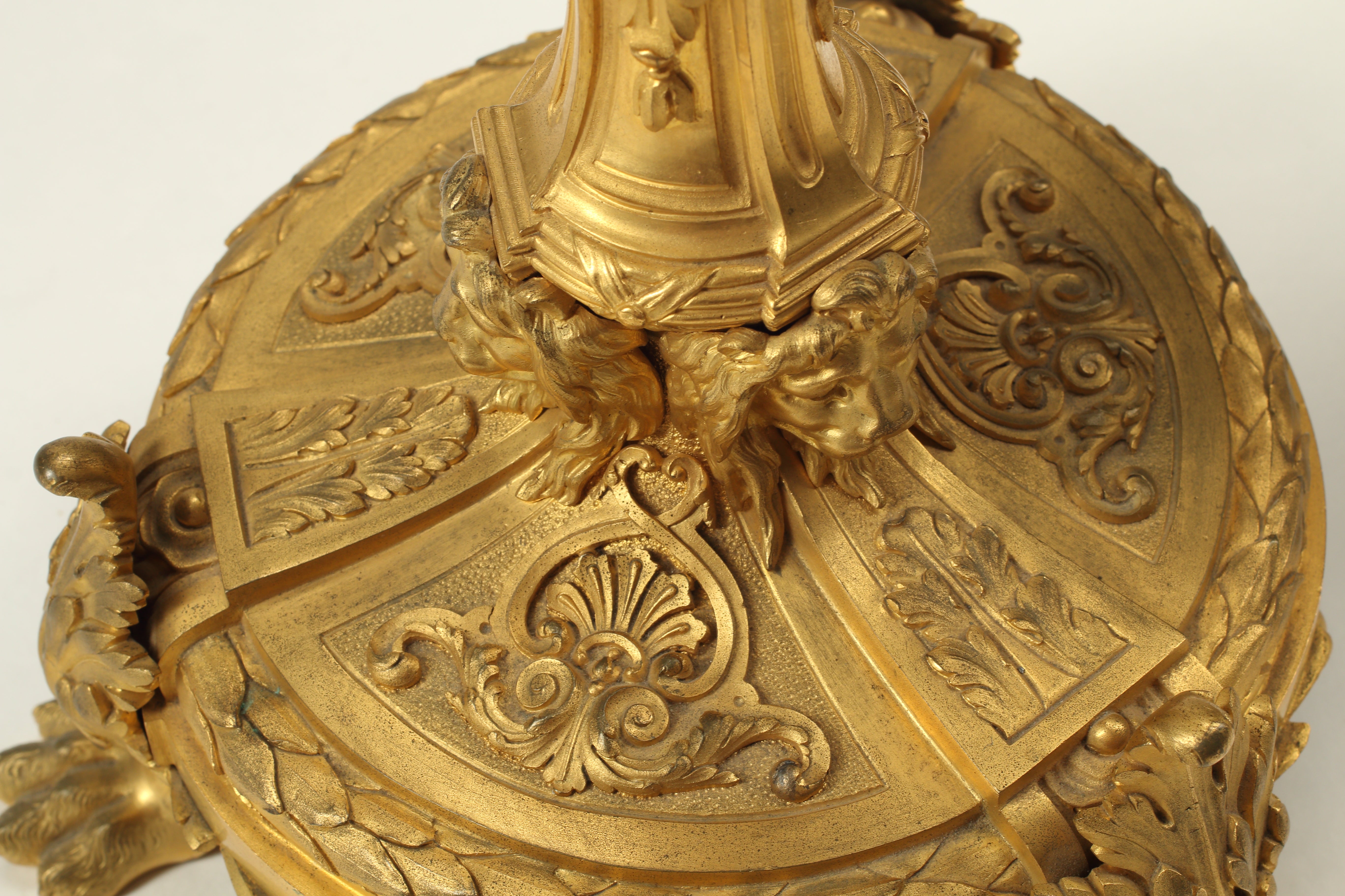 Gilt Bronze Three Light Candelabra, 19th Century French