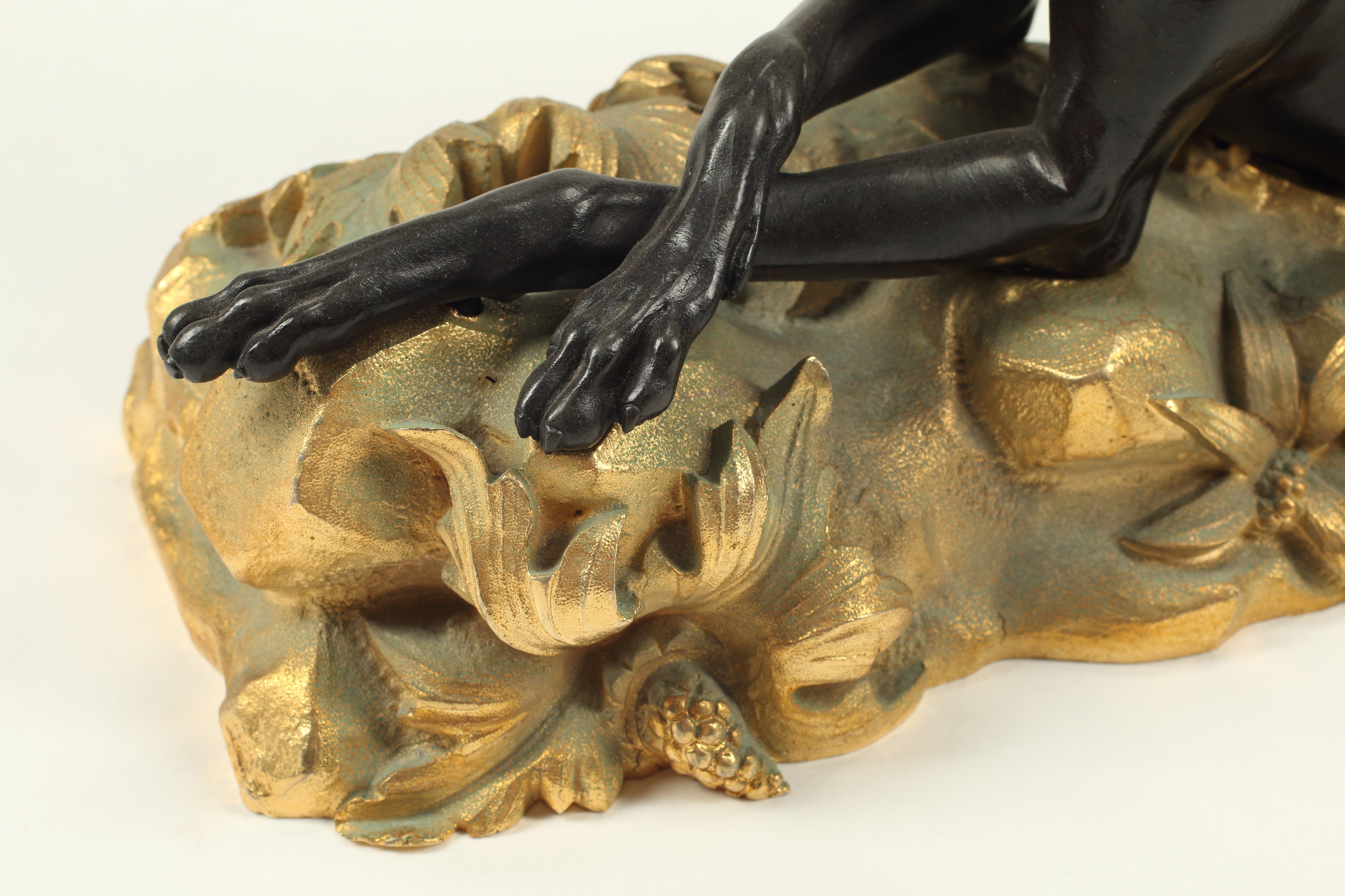 Pair of Ormolu and Patinated Bronze Chenets as Greyhounds, 19th Century French