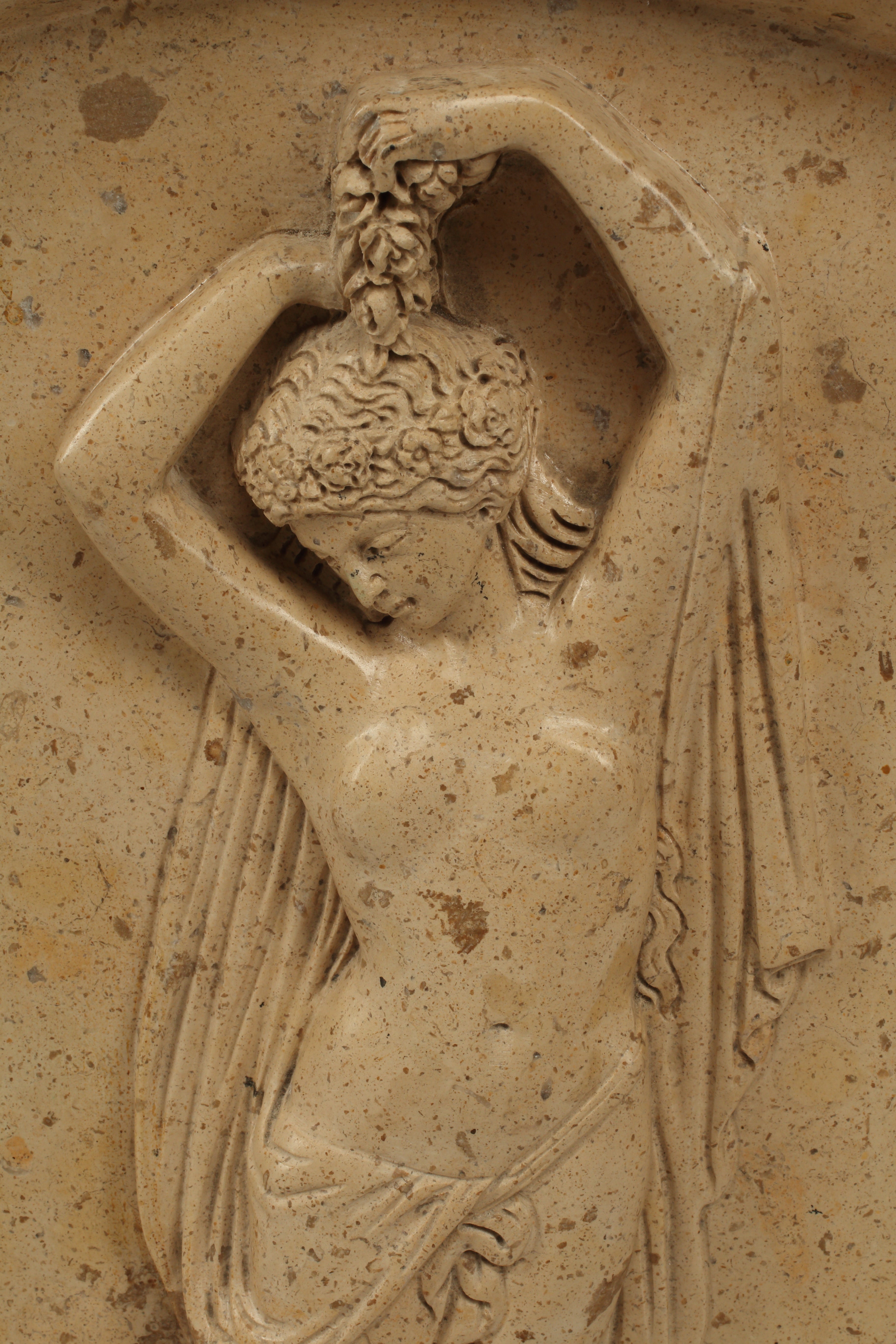 Pair of Round Siena Marble and Iron Reliefs, Early 20th Century Italian