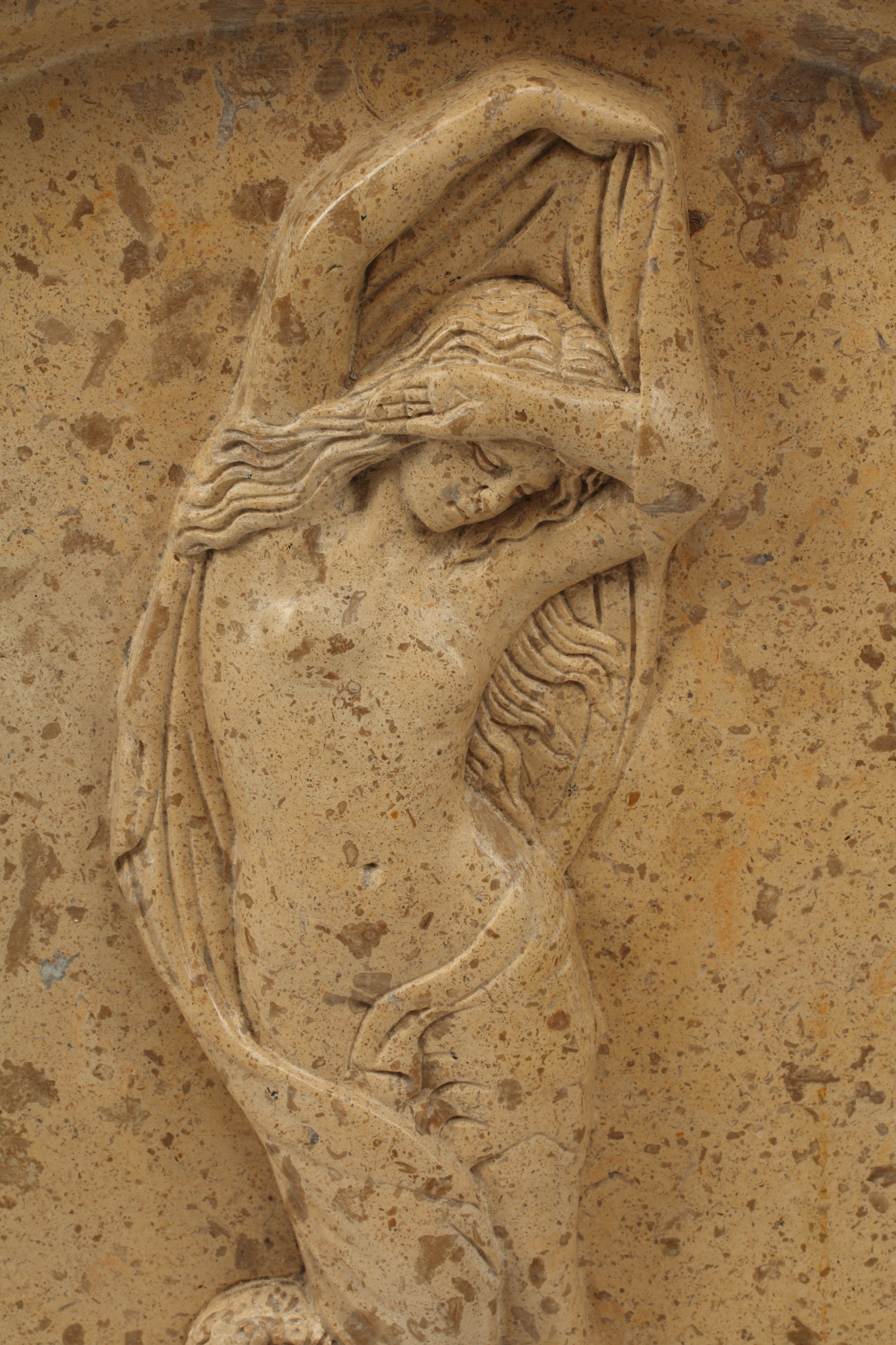 Pair of Round Siena Marble and Iron Reliefs, Early 20th Century Italian