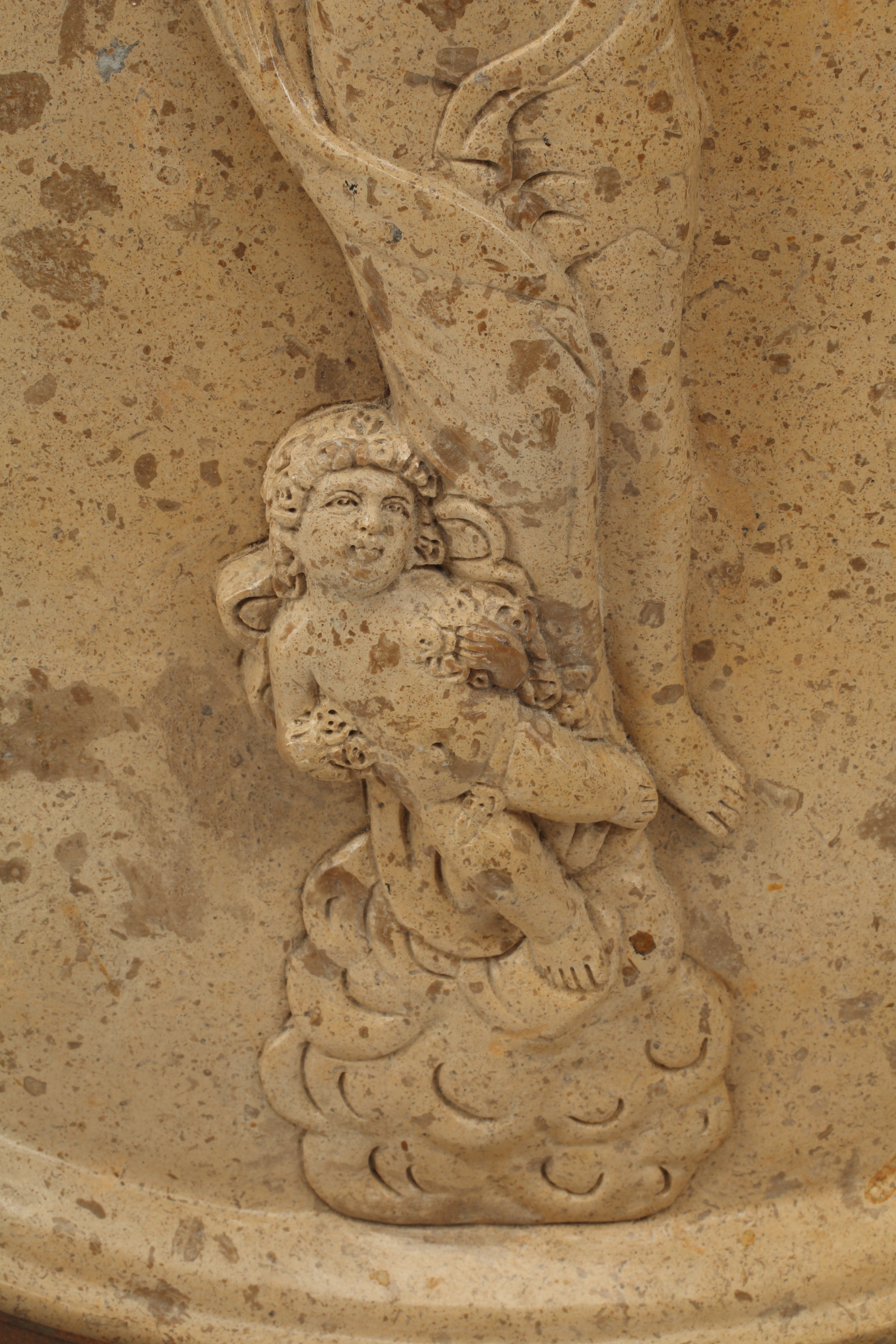 Pair of Round Siena Marble and Iron Reliefs, Early 20th Century Italian