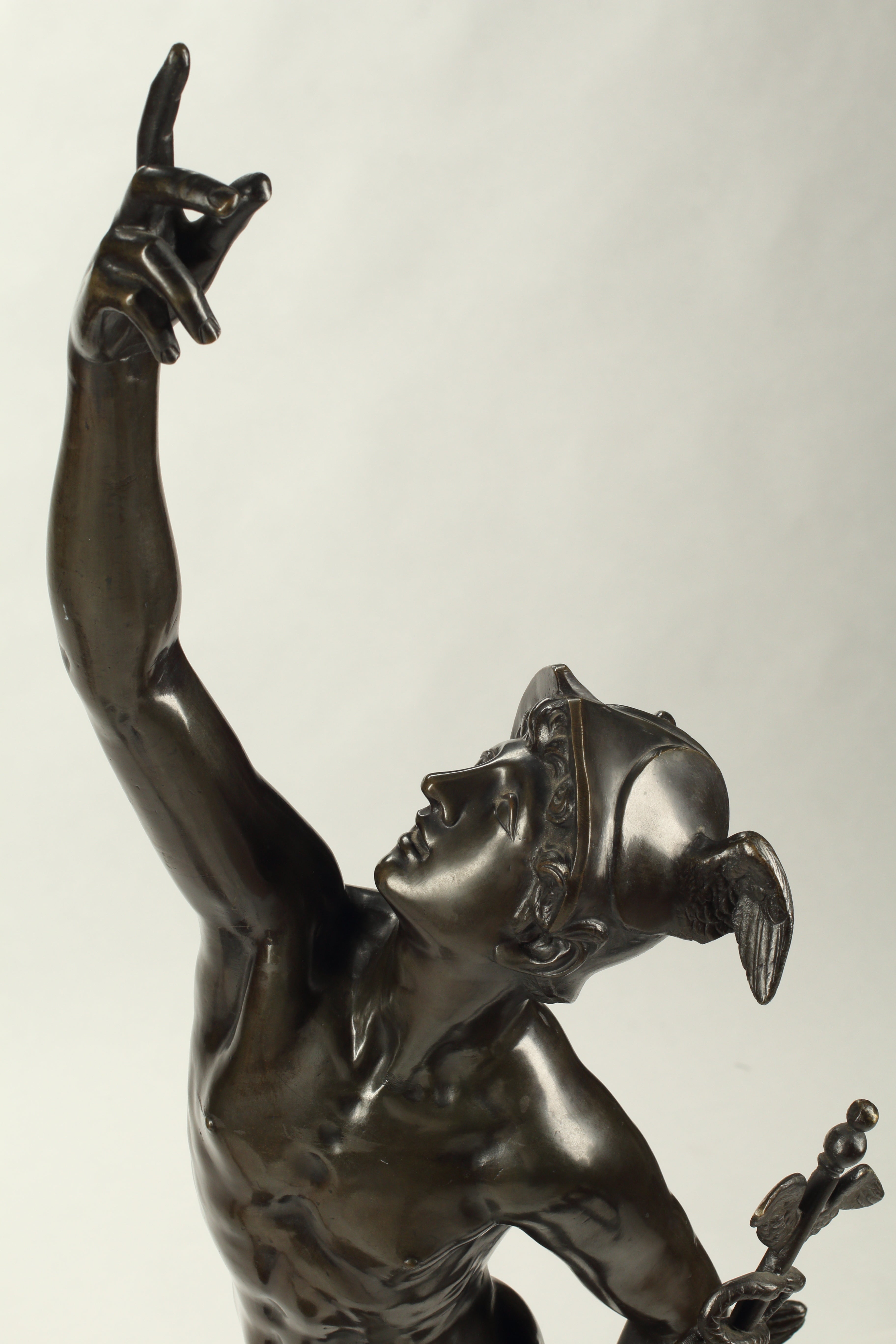 Pair of Patinated Bronze Figures of Mercury and Fortuna, 19th Century French