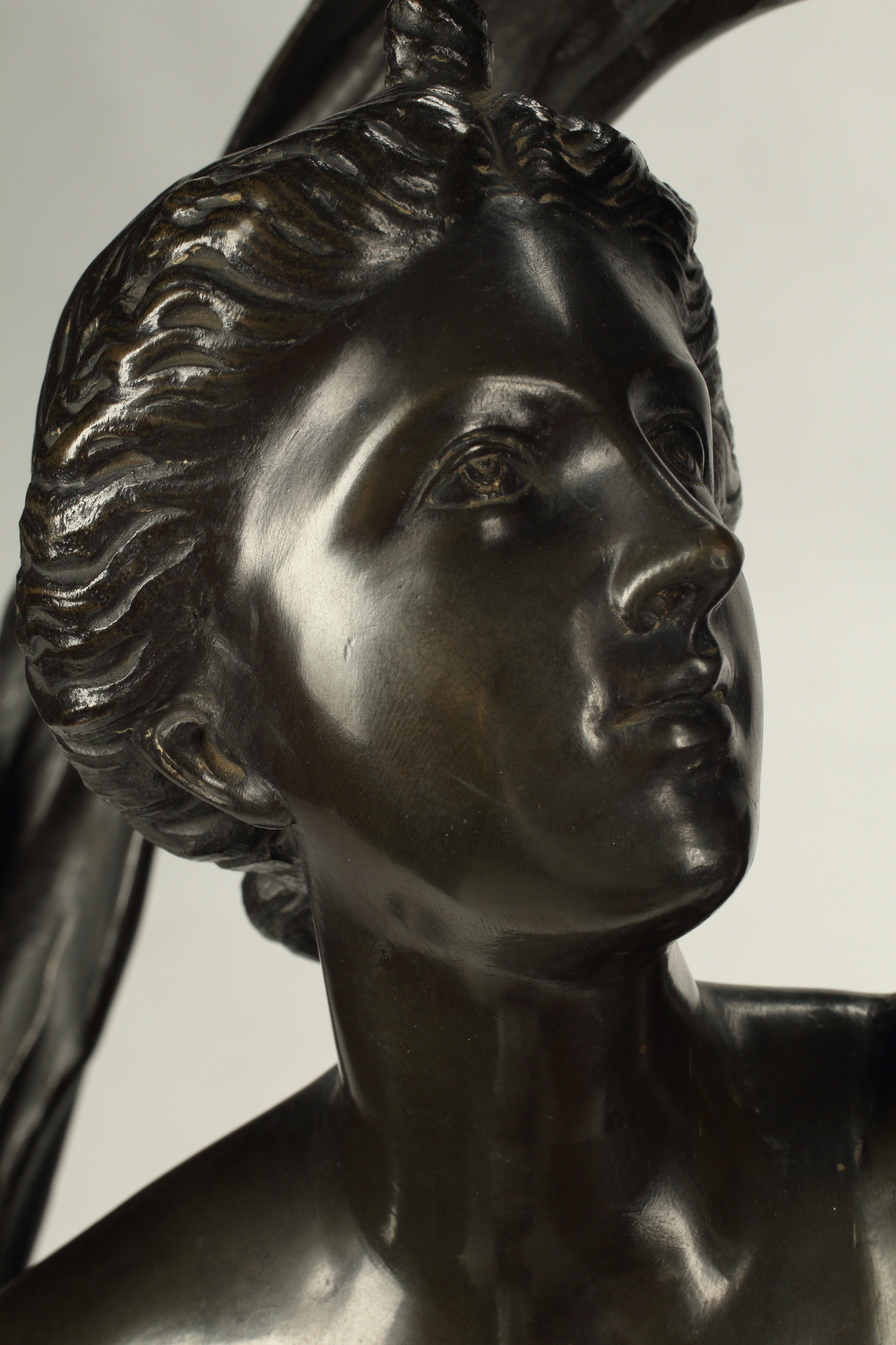 Pair of Patinated Bronze Figures of Mercury and Fortuna, 19th Century French