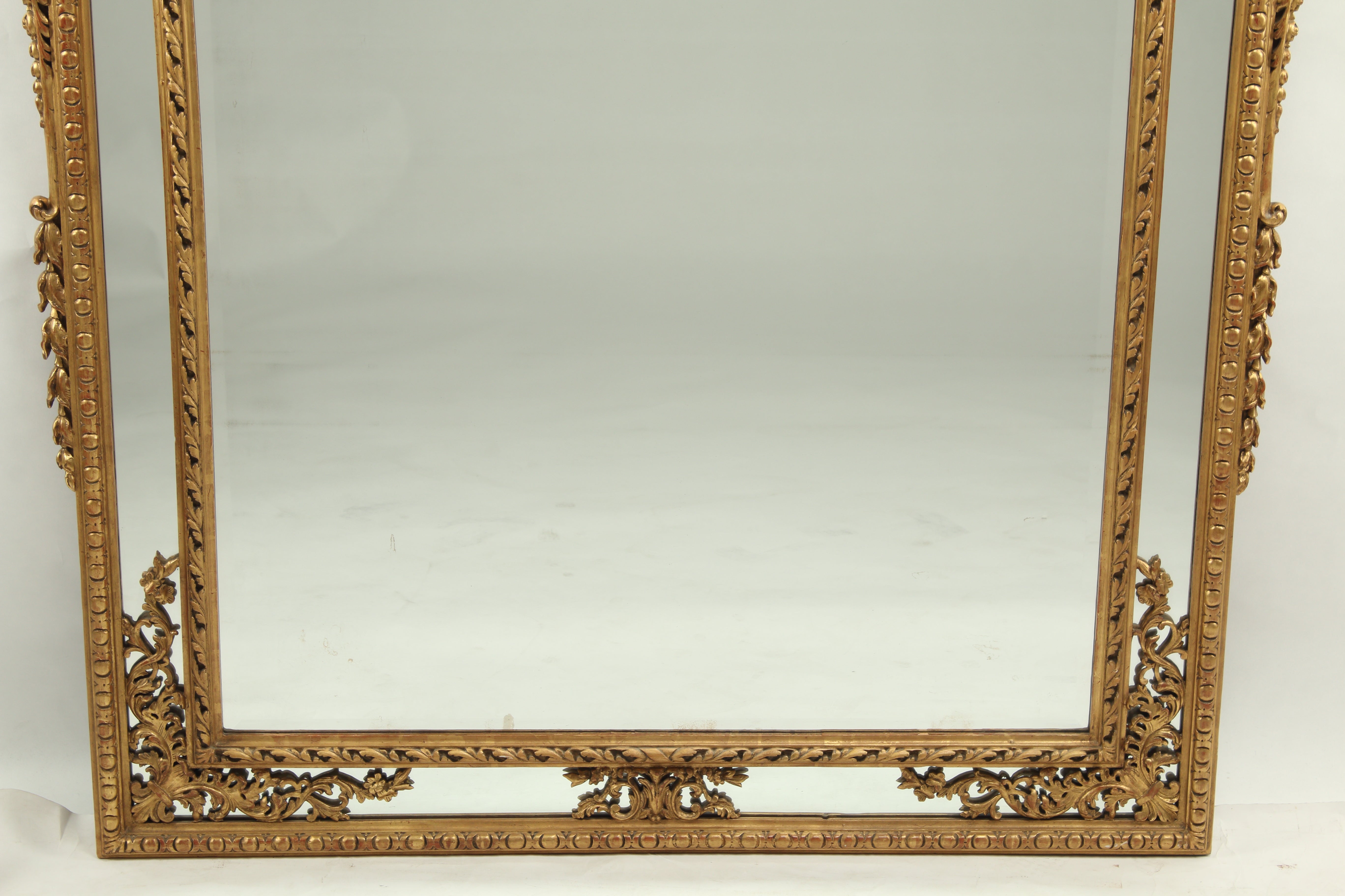 Pair of Neoclassical Style Wood Carved and Gilded Mirrors, 20th Century French