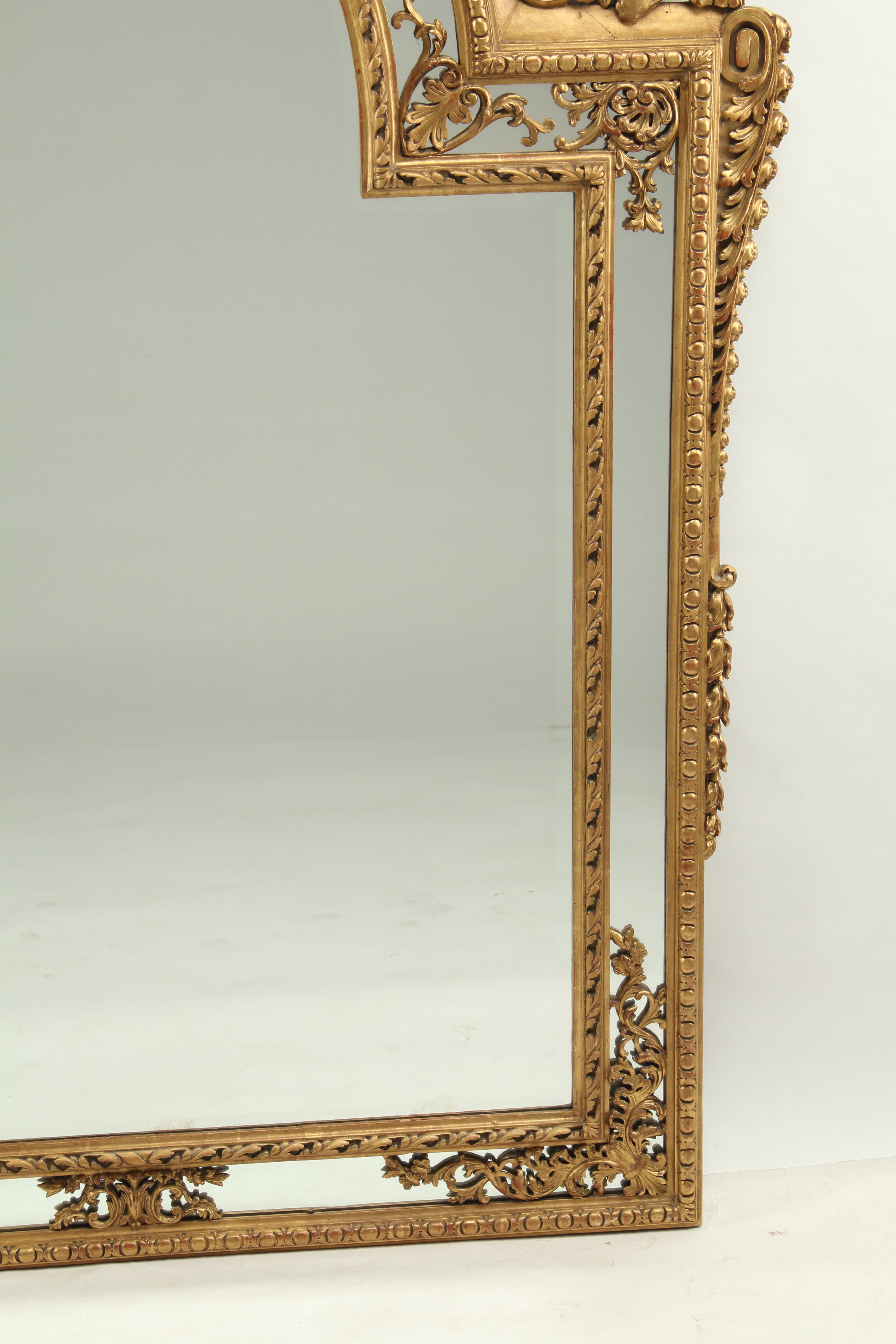 Pair of Neoclassical Style Wood Carved and Gilded Mirrors, 20th Century French