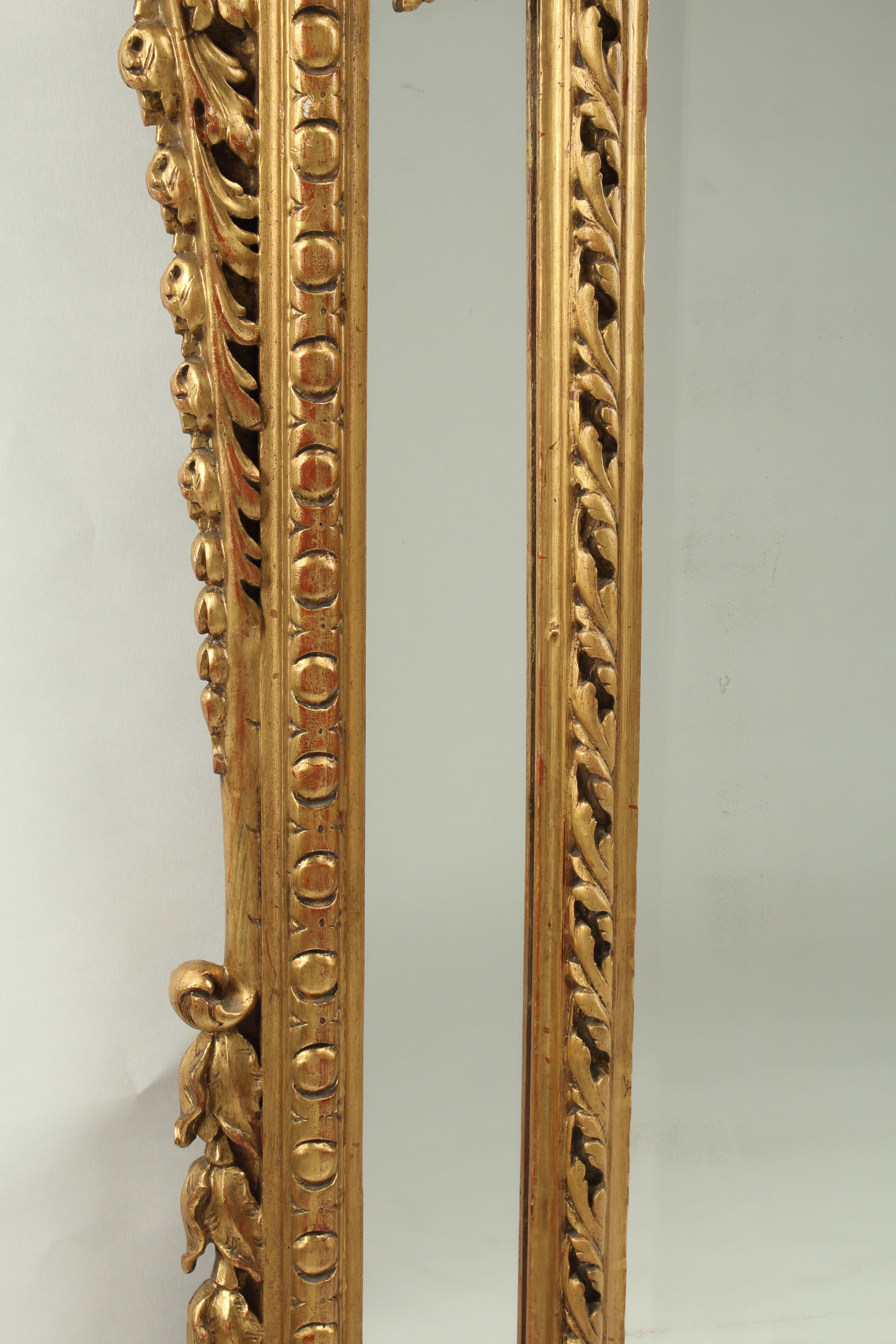 Pair of Neoclassical Style Wood Carved and Gilded Mirrors, 20th Century French