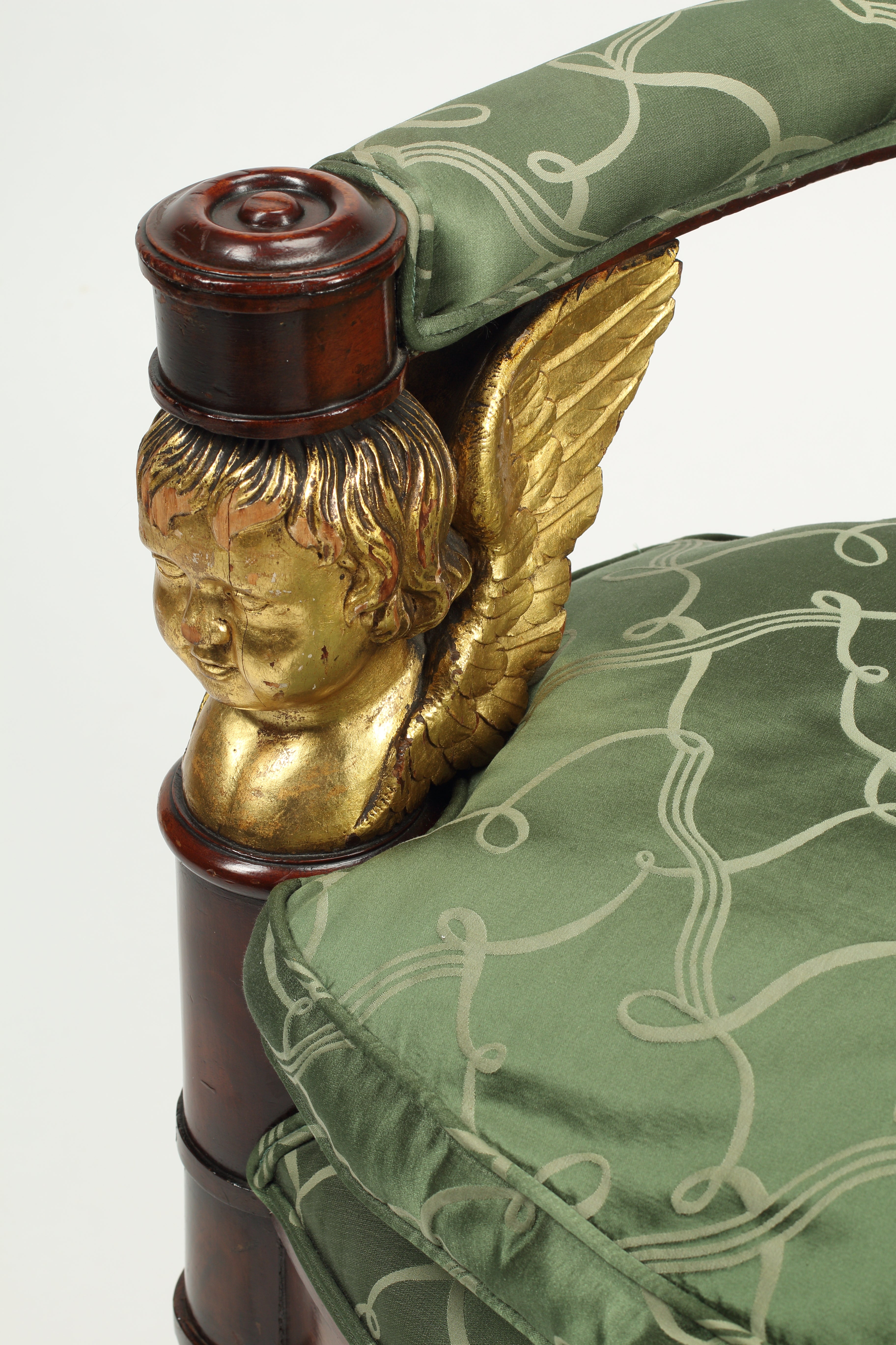 19th Century Empire Style Parcel Gilt Mahogany Armchair