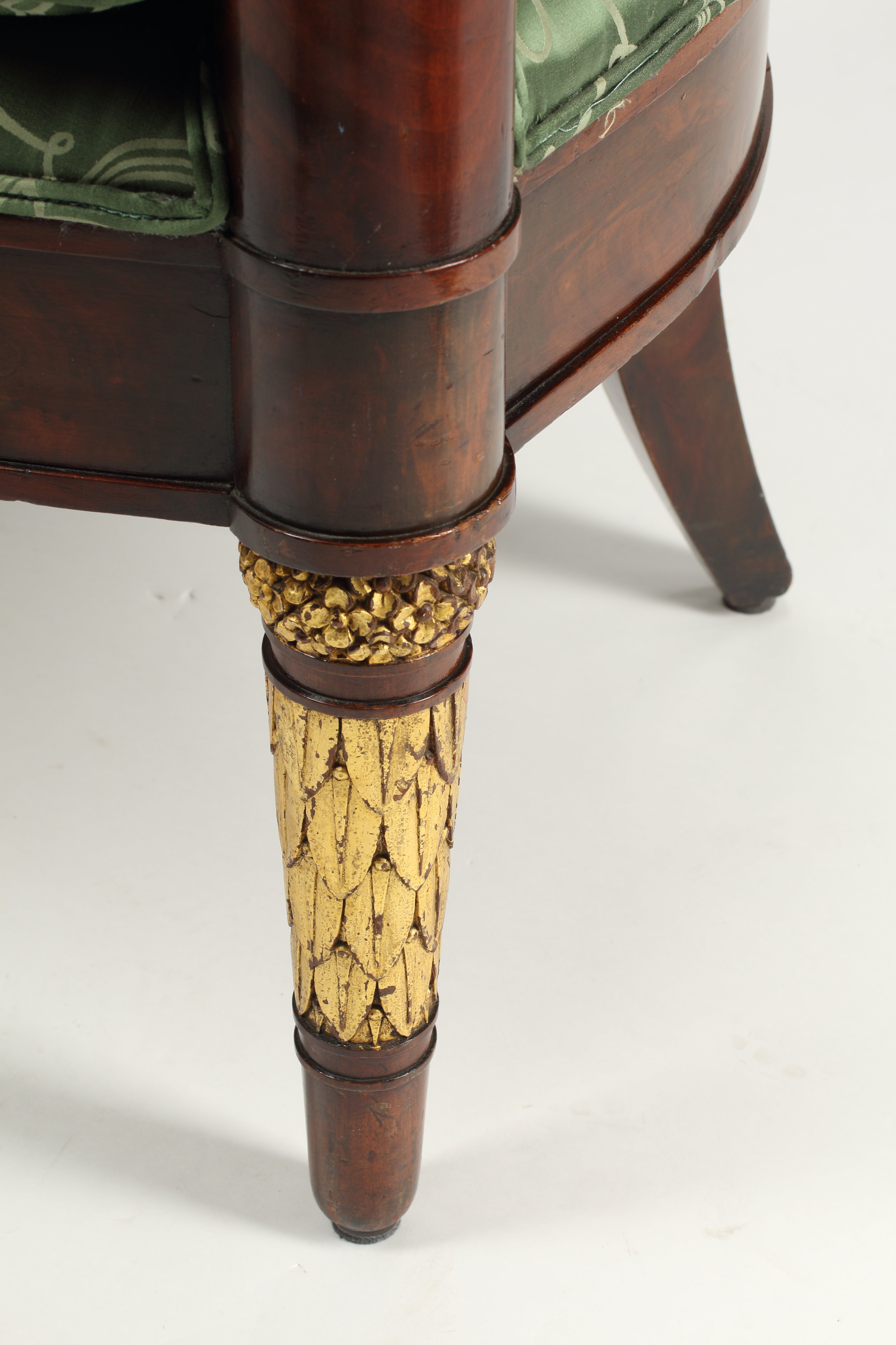 19th Century Empire Style Parcel Gilt Mahogany Armchair