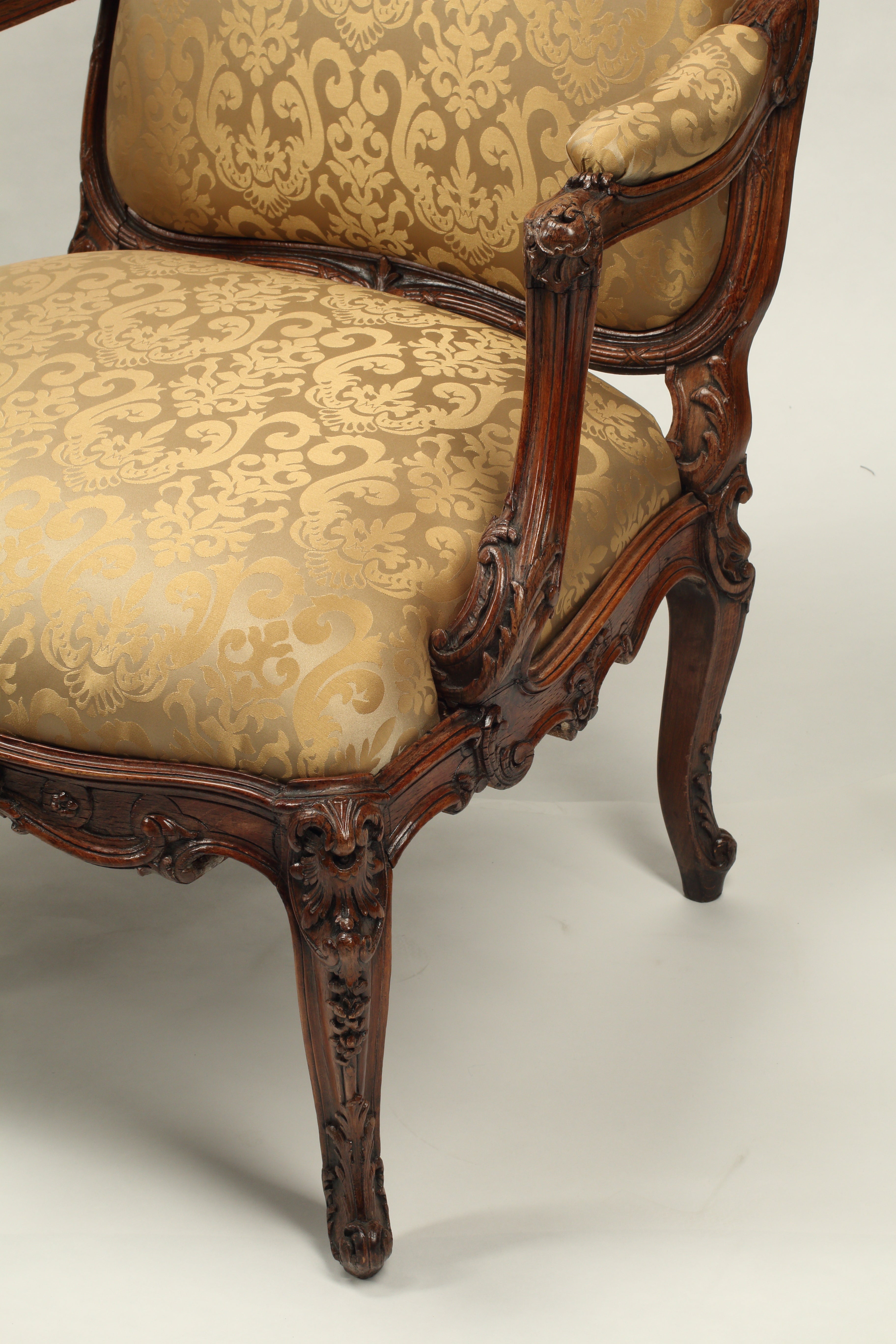 Set of Four French Régence Style Armchairs, 19th Century