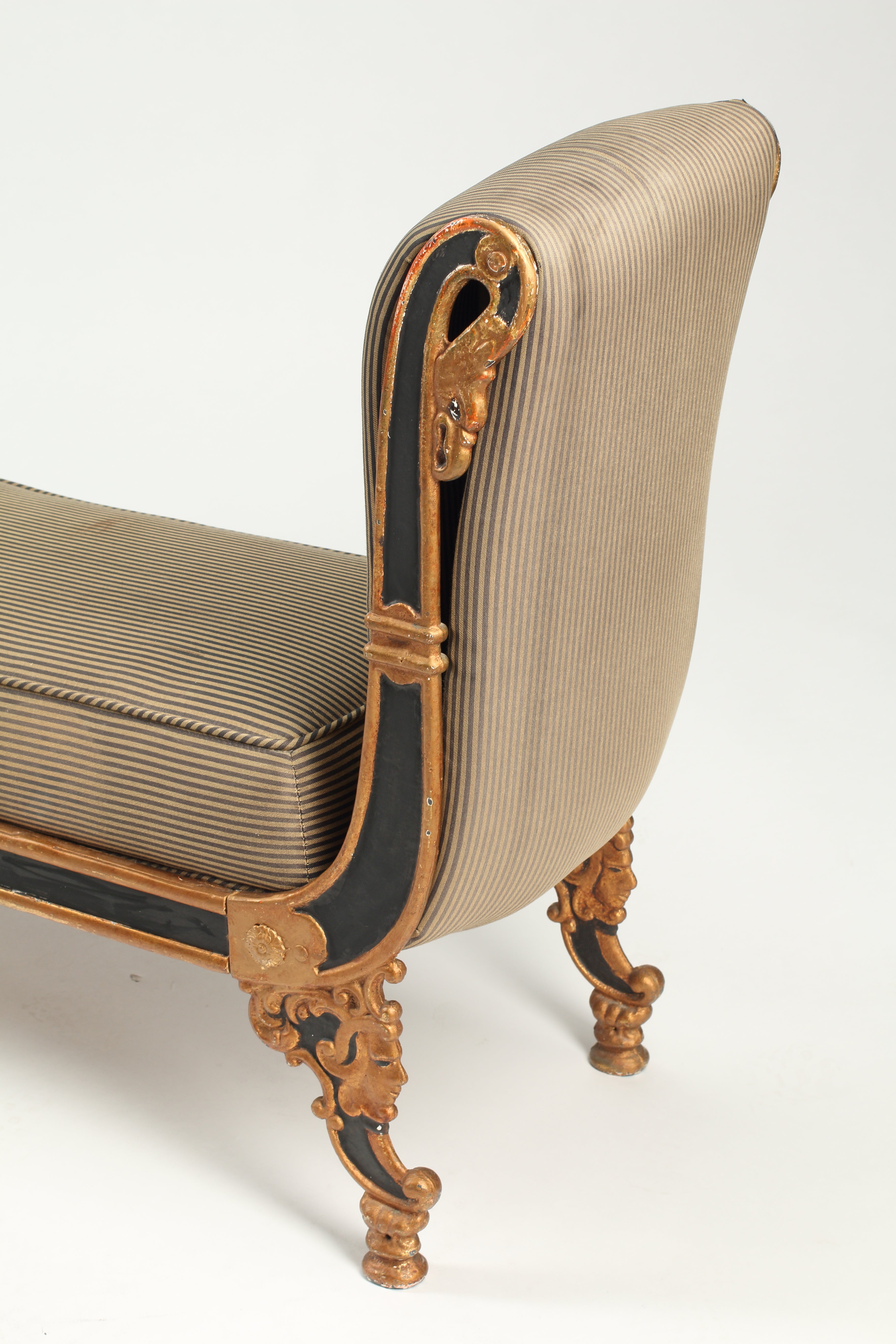 Empire Style Painted Iron Bench, 19th Century French