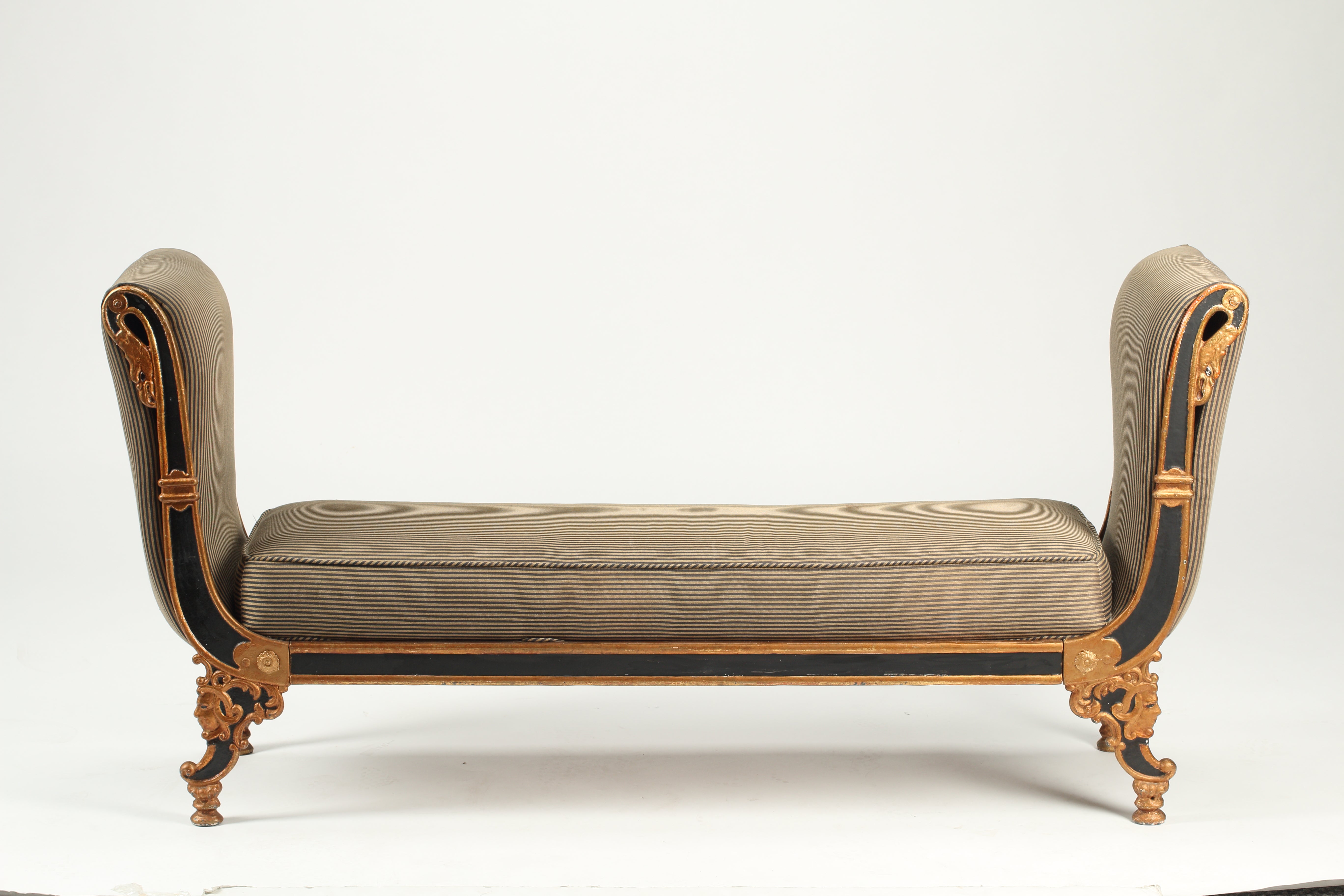 Empire Style Painted Iron Bench, 19th Century French