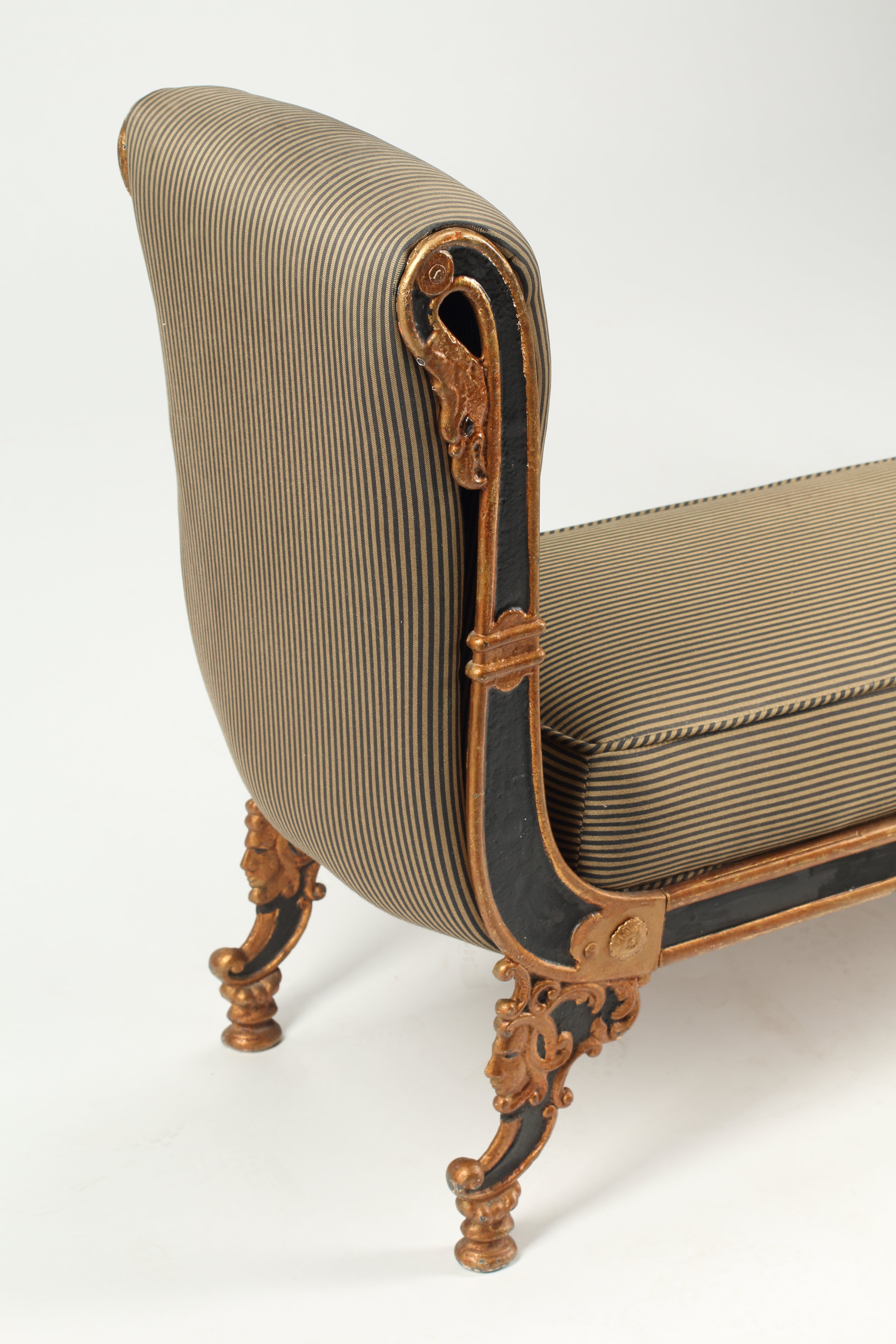Empire Style Painted Iron Bench, 19th Century French