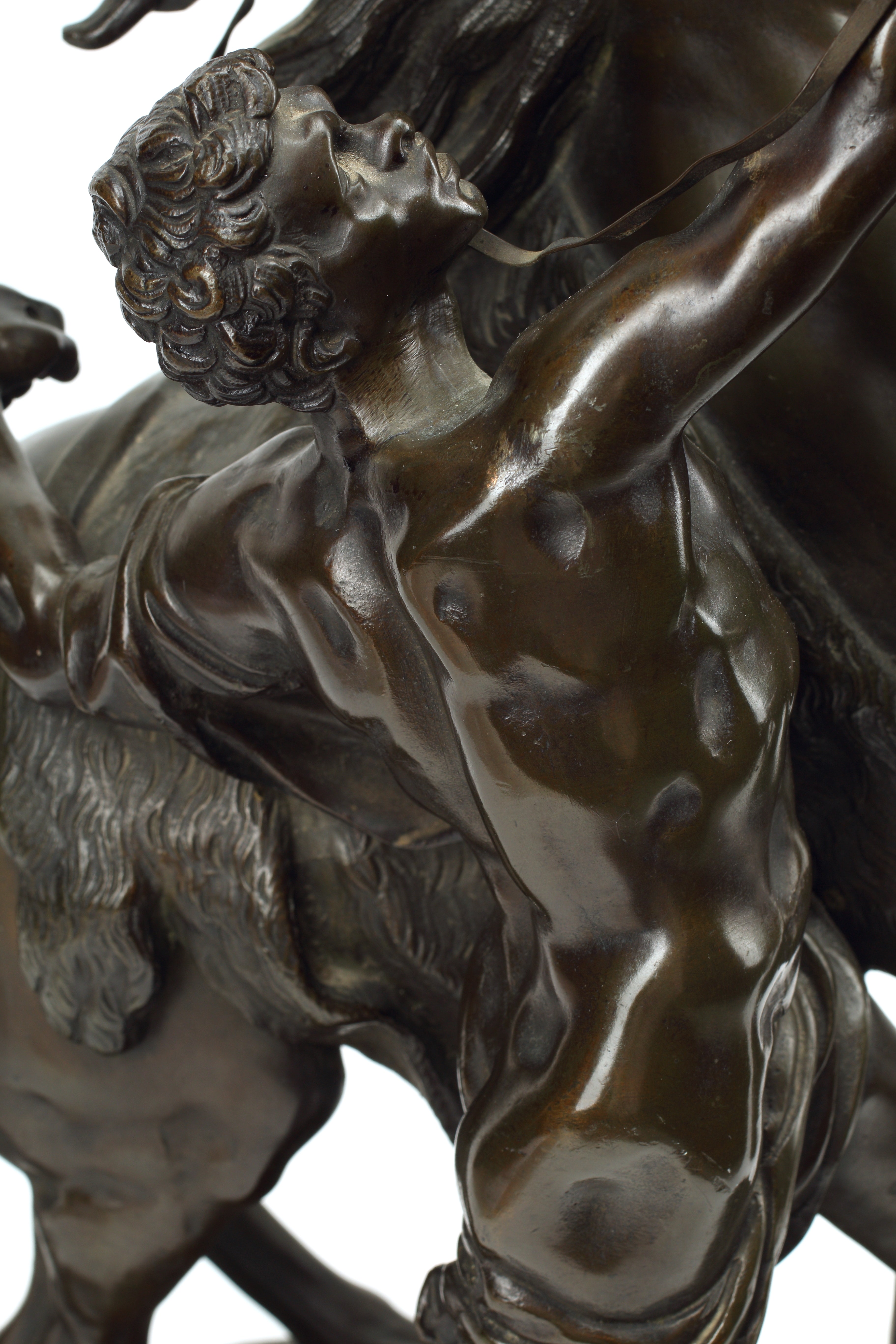 Pair of Patinated Bronze Marly Horse Sculptures, 19th Century French