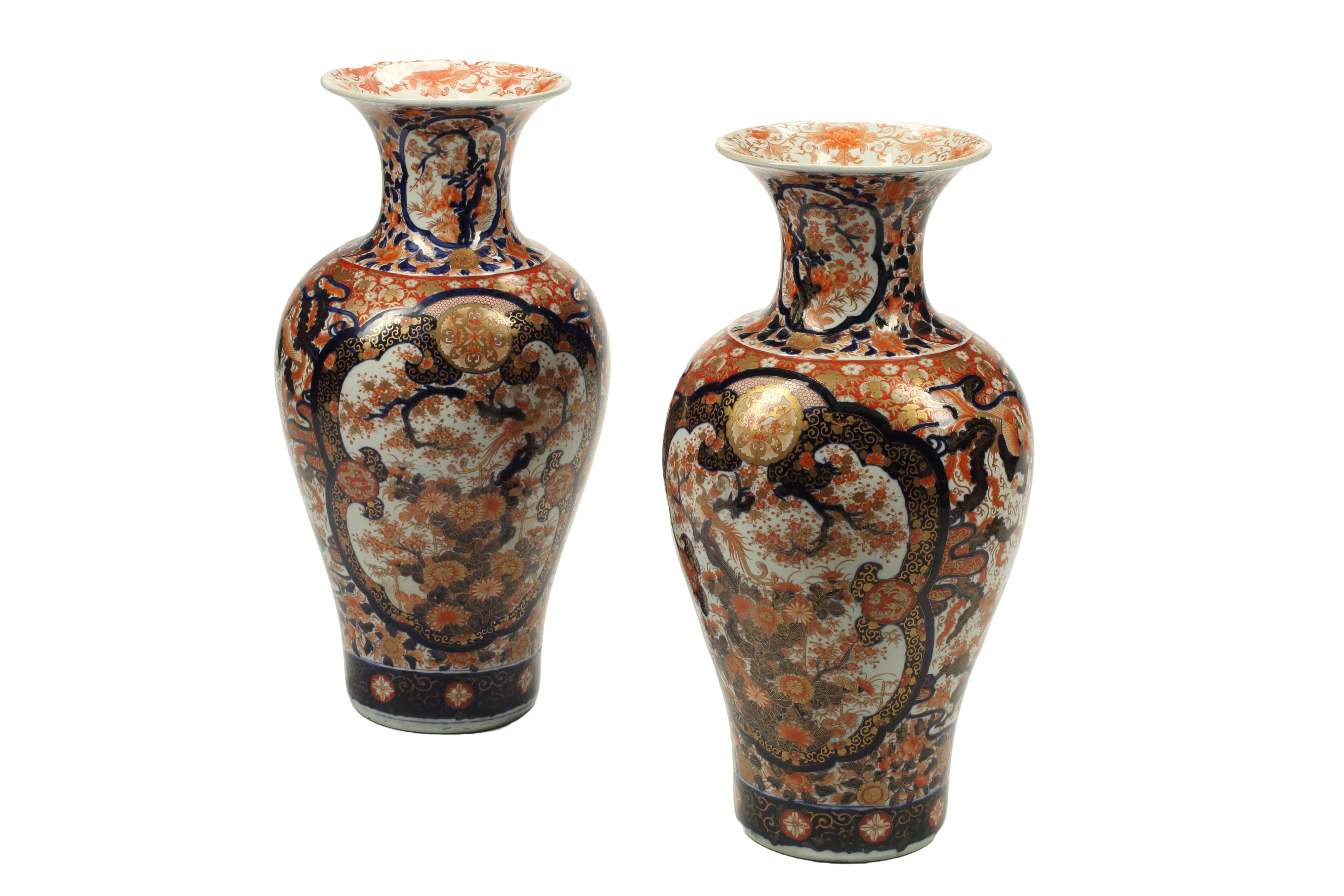 Pair of Meiji Period Imari Vases, 19th Century Japanese