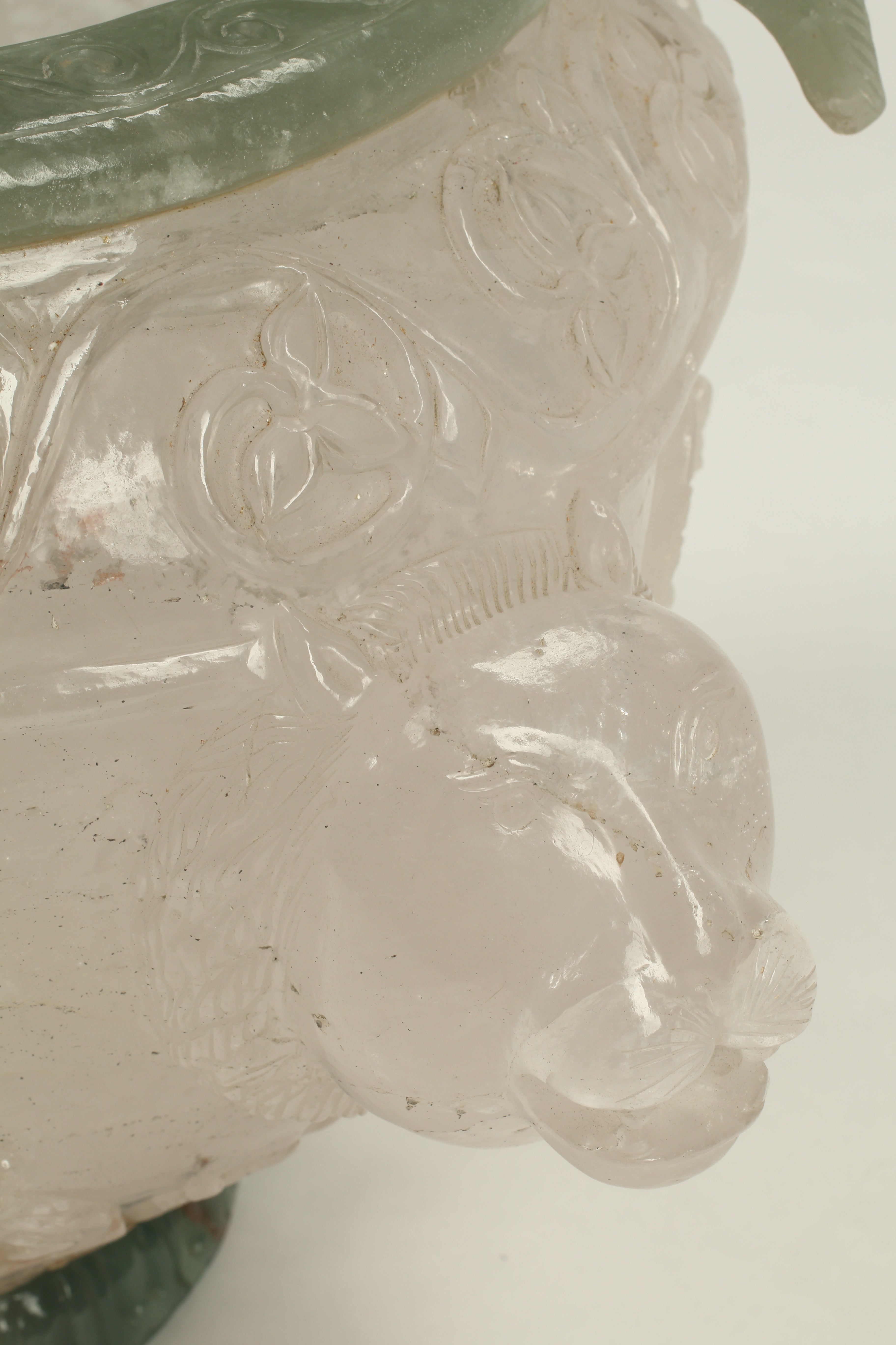 Rock Crystal and Green Jasper Urn, 20th Century Continental