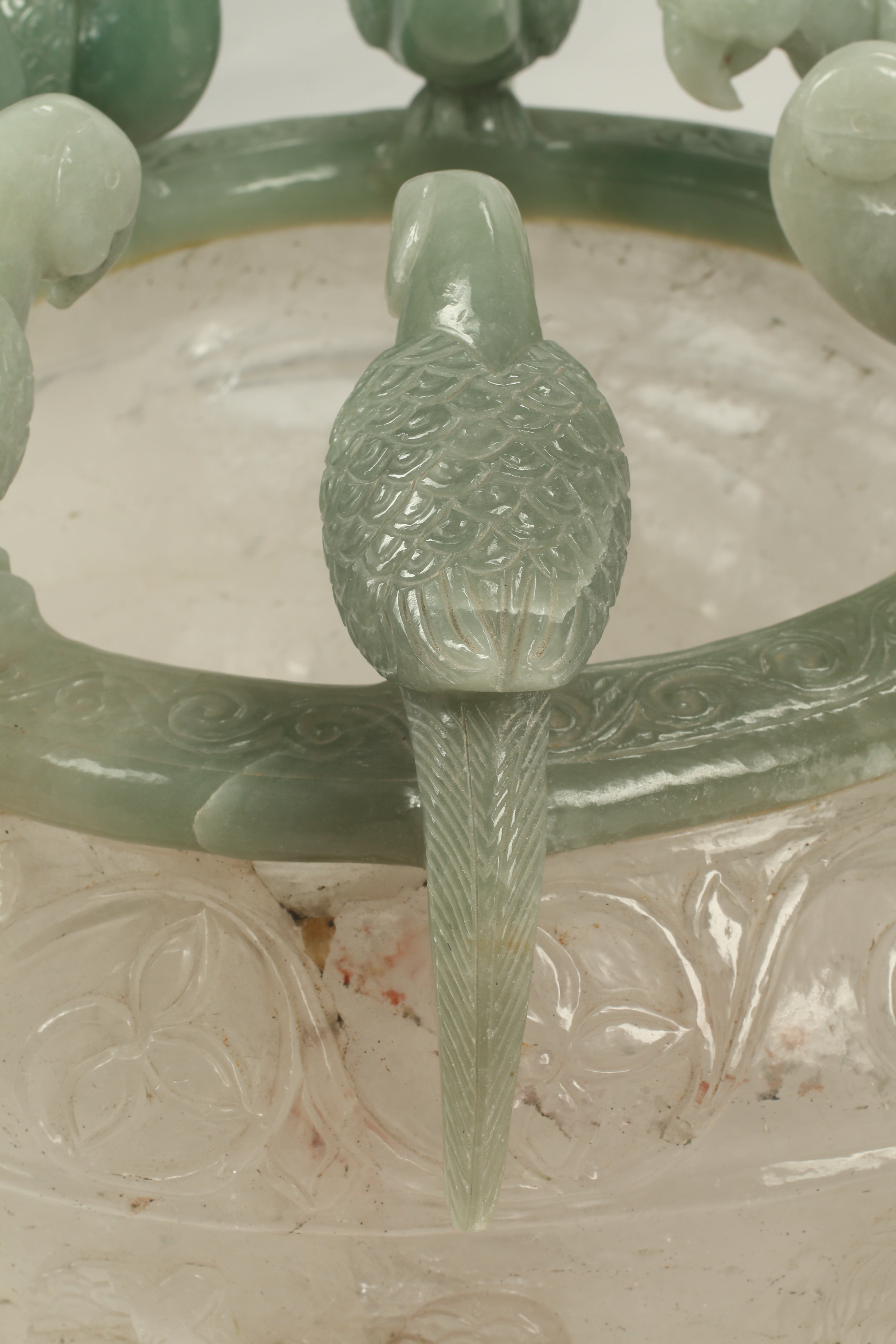 Rock Crystal and Green Jasper Urn, 20th Century Continental