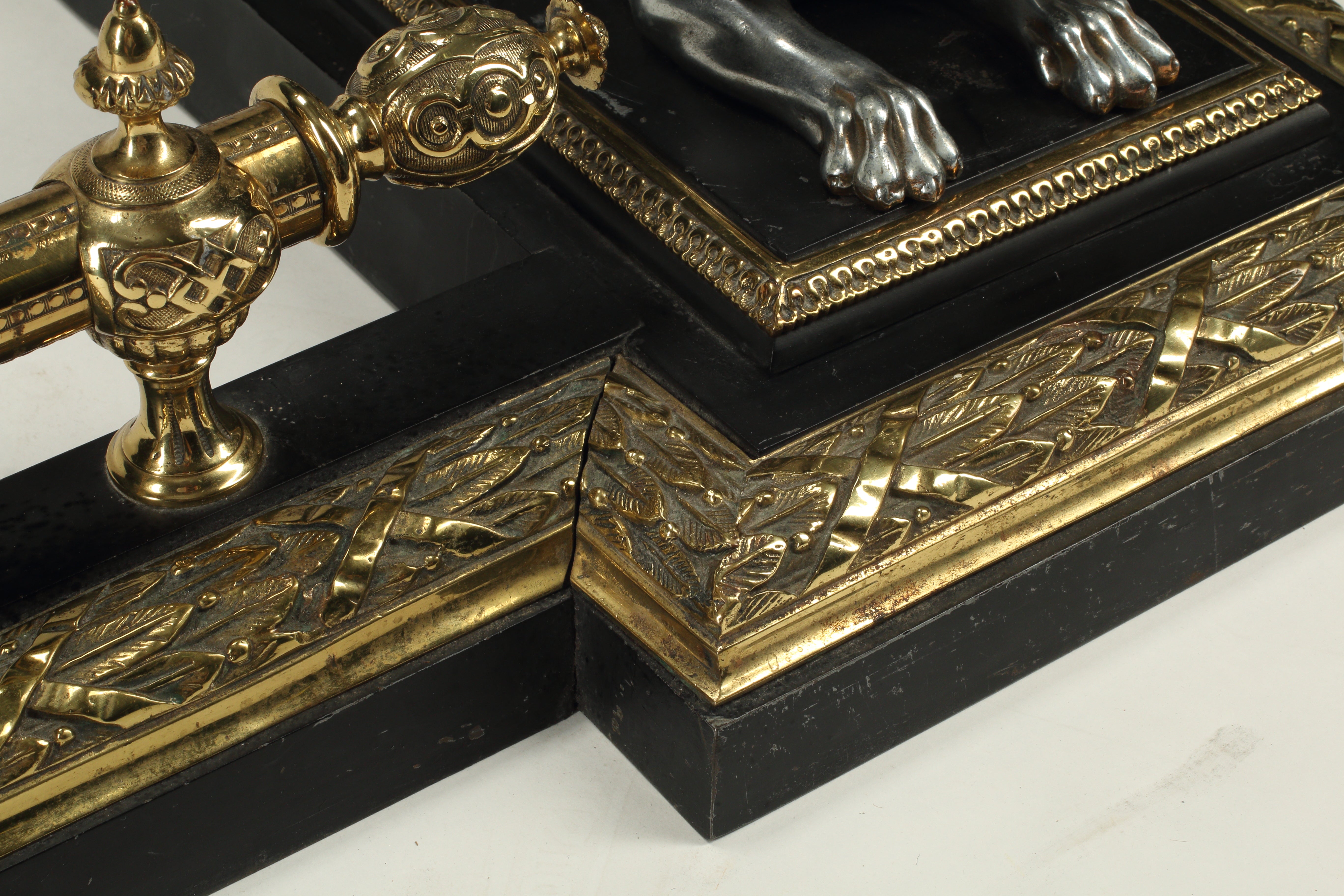 Empire Style Silvered Bronze Fire Fender, Late 19th Century French