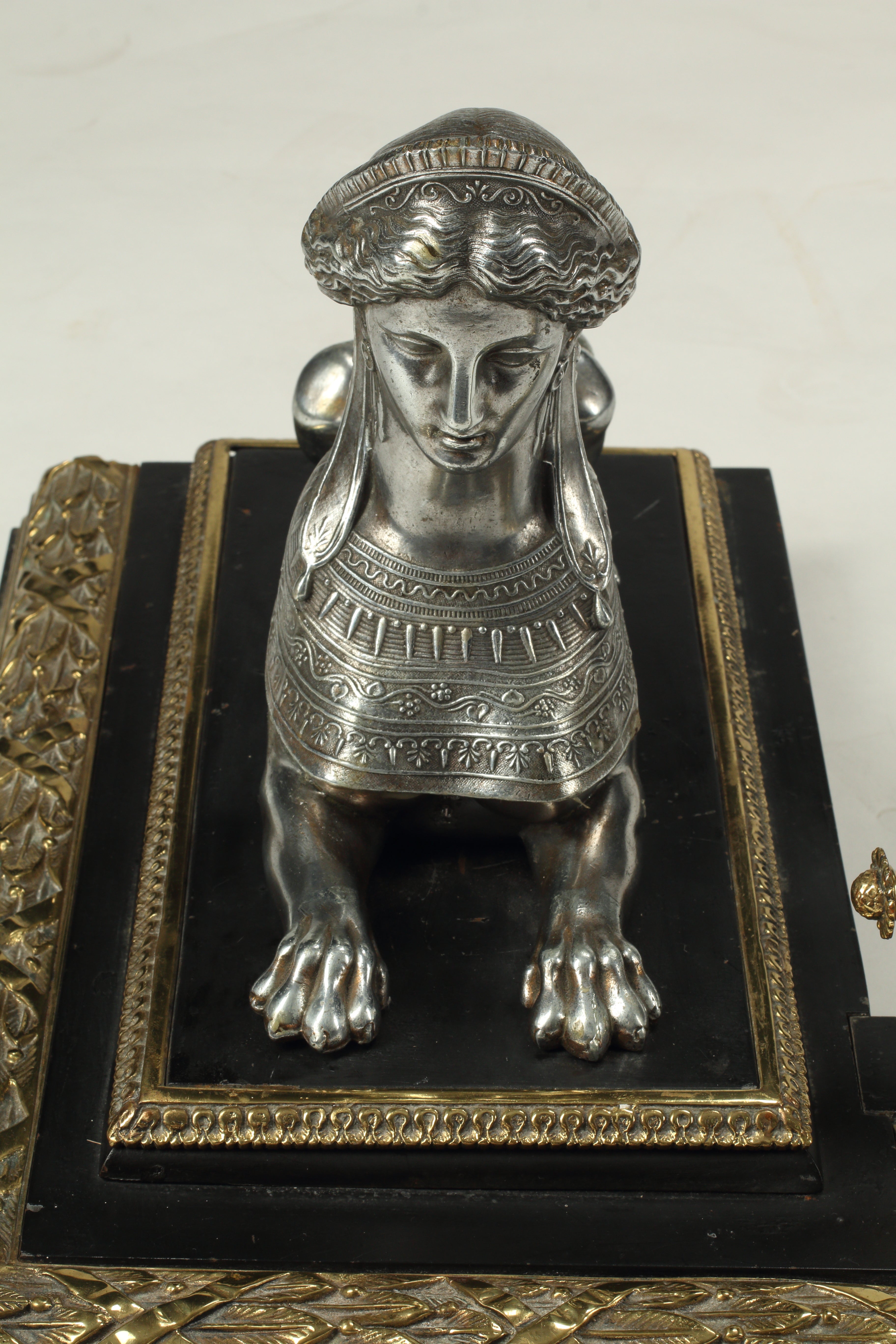 Empire Style Silvered Bronze Fire Fender, Late 19th Century French