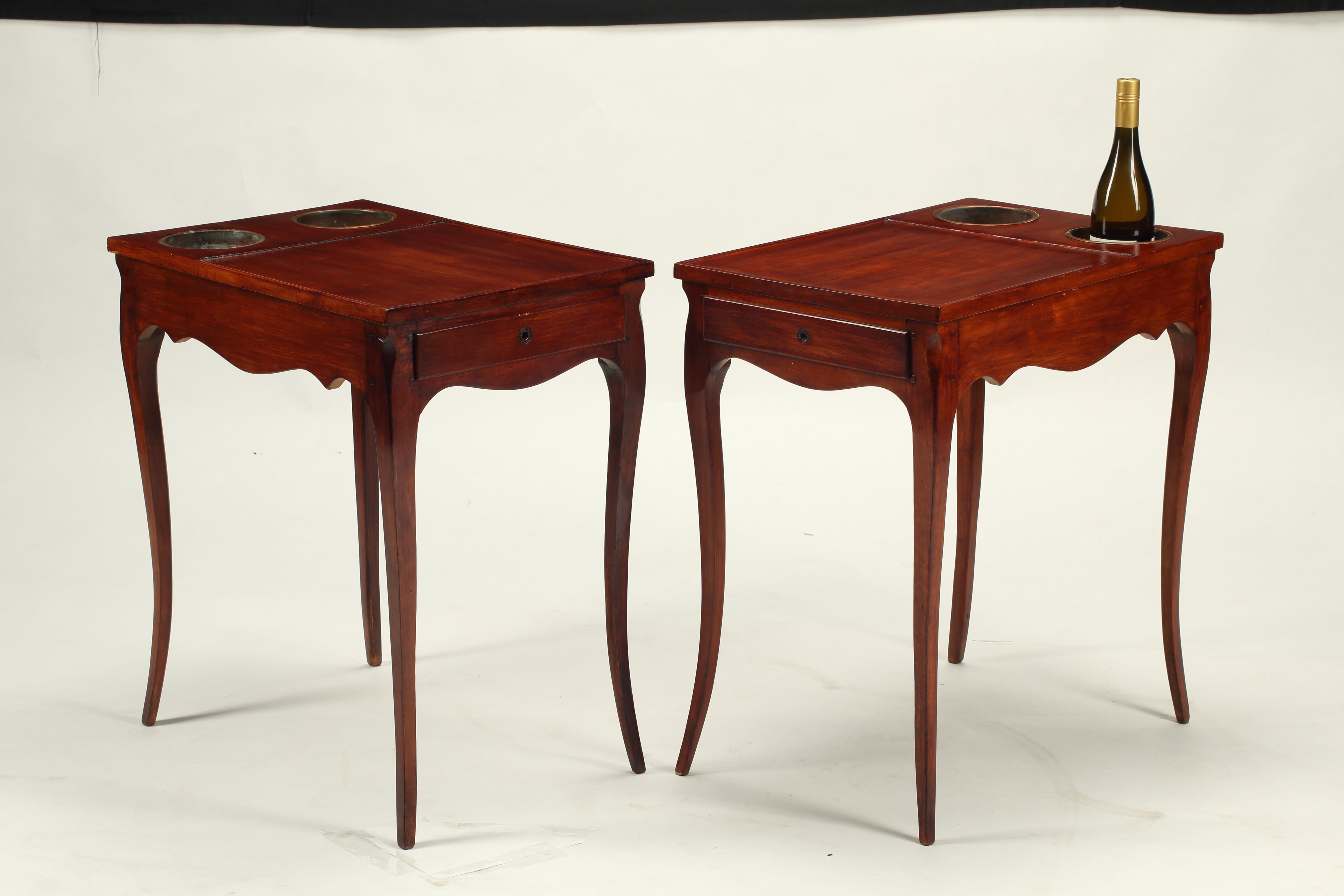 Pair of Rafraîchissoirs with Copper Bottle Wells, 19th Century French