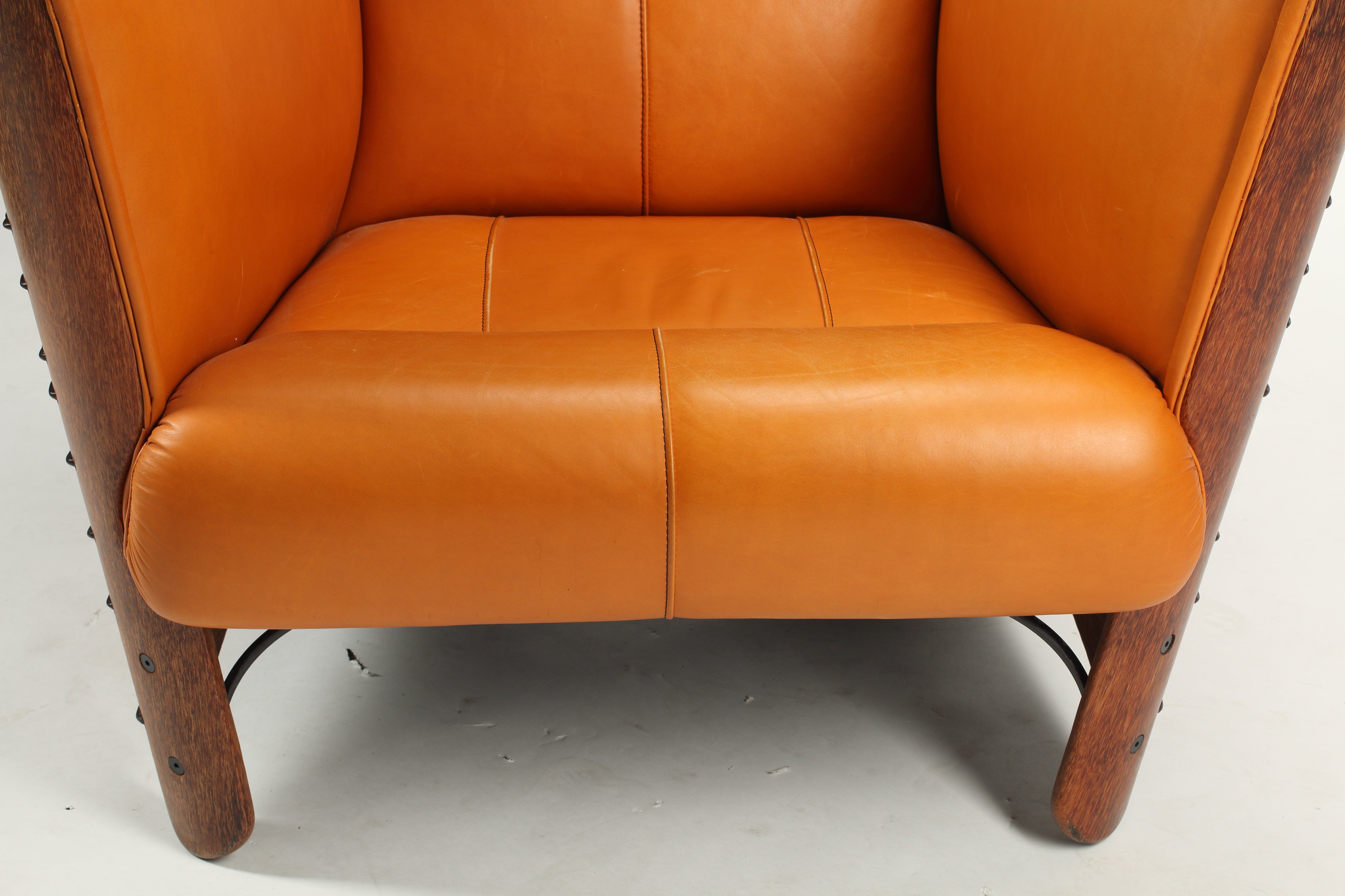 Pacific Green Leather Club Chair