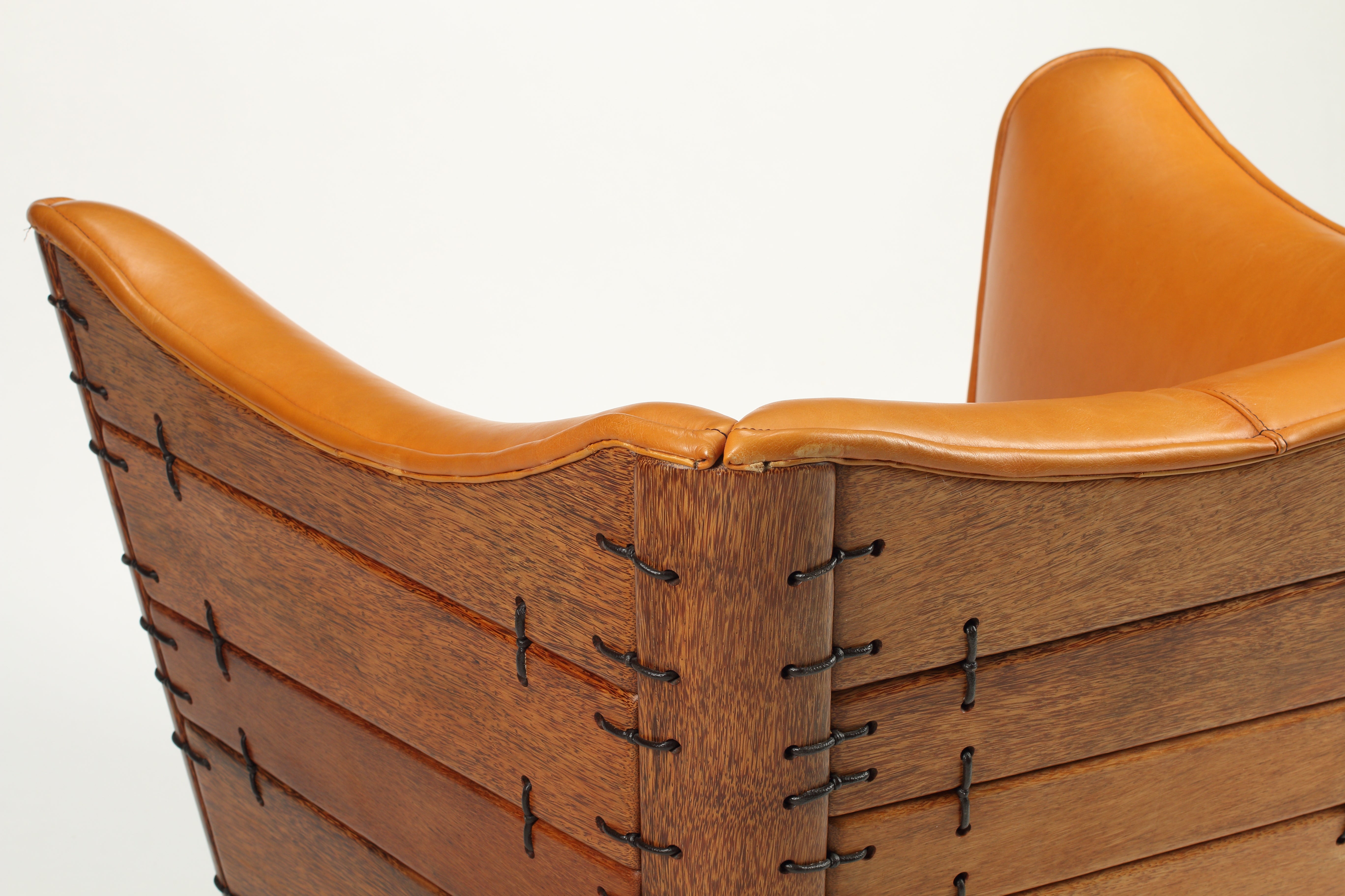 Pacific Green Leather Club Chair