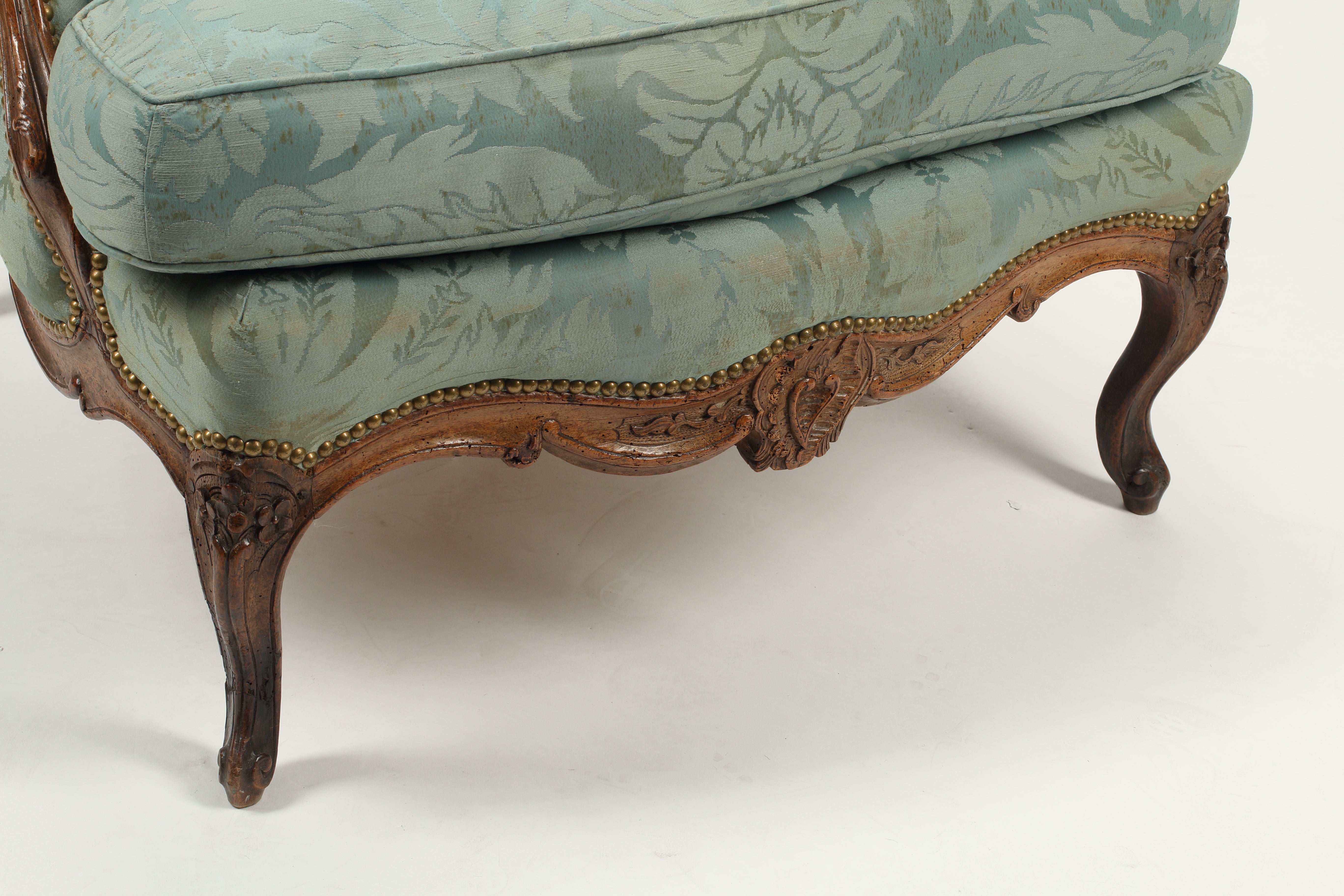 18th Century Walnut Bregere, Upholstered
