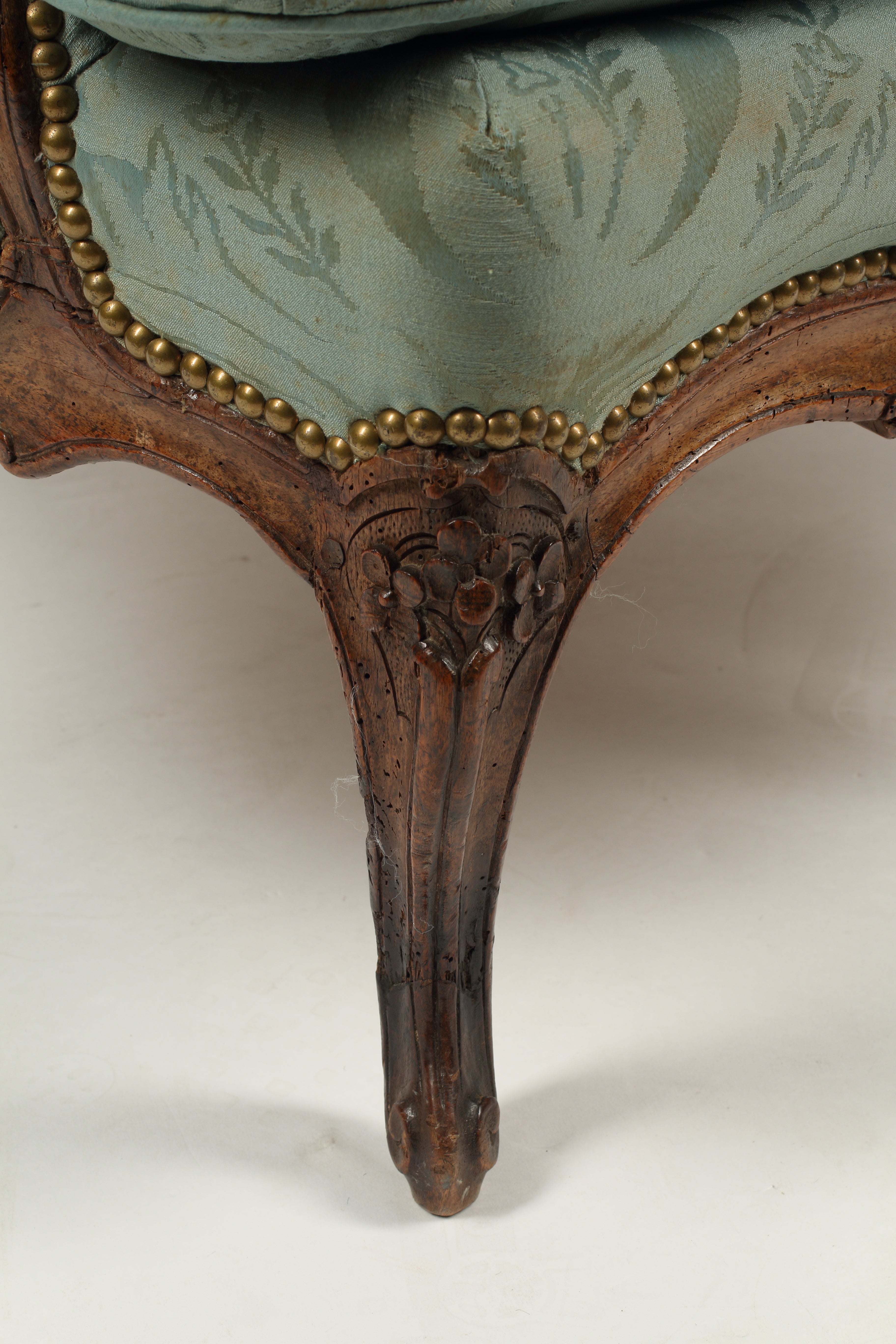 18th Century Walnut Bregere, Upholstered