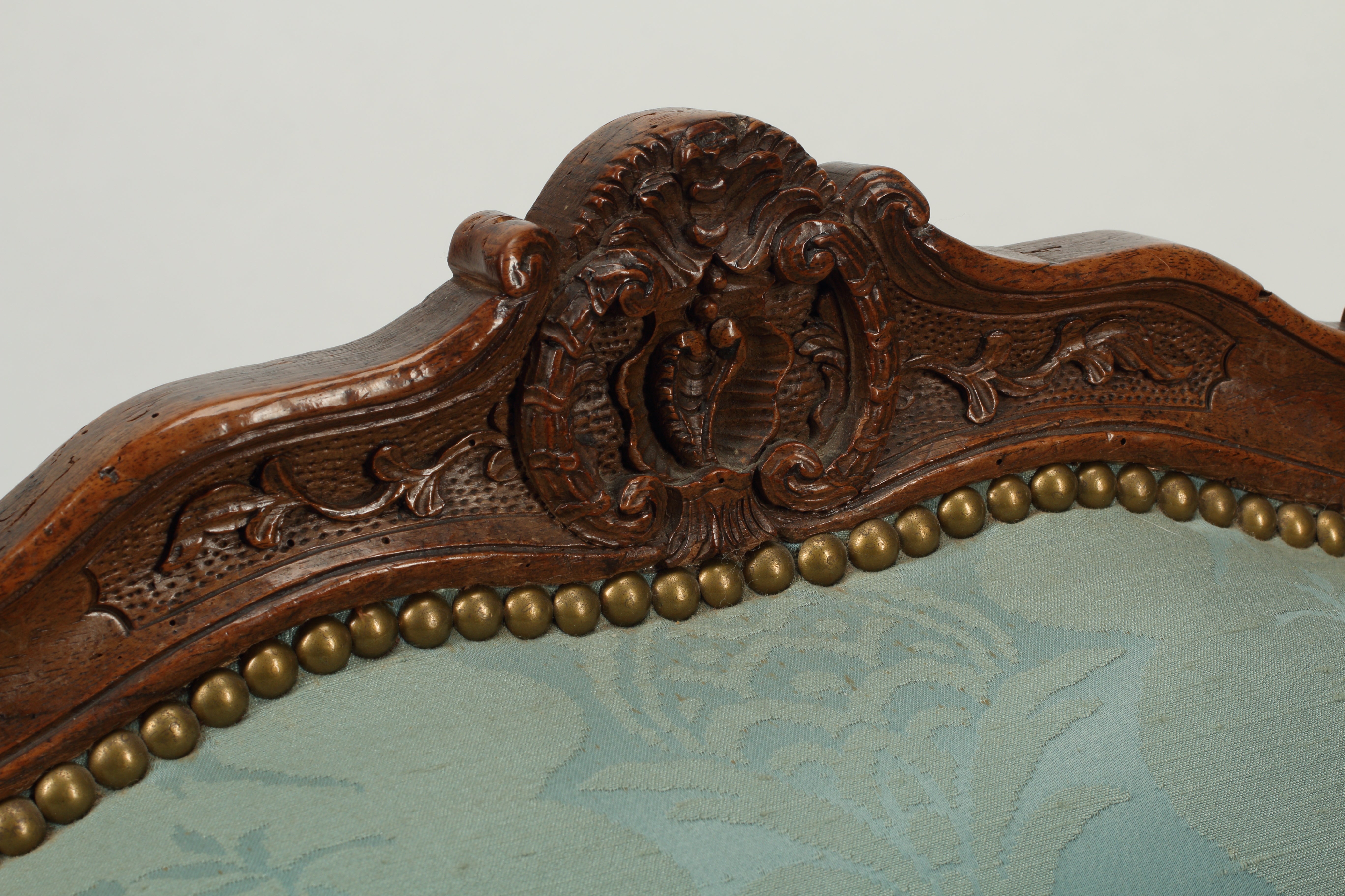 18th Century Walnut Bregere, Upholstered