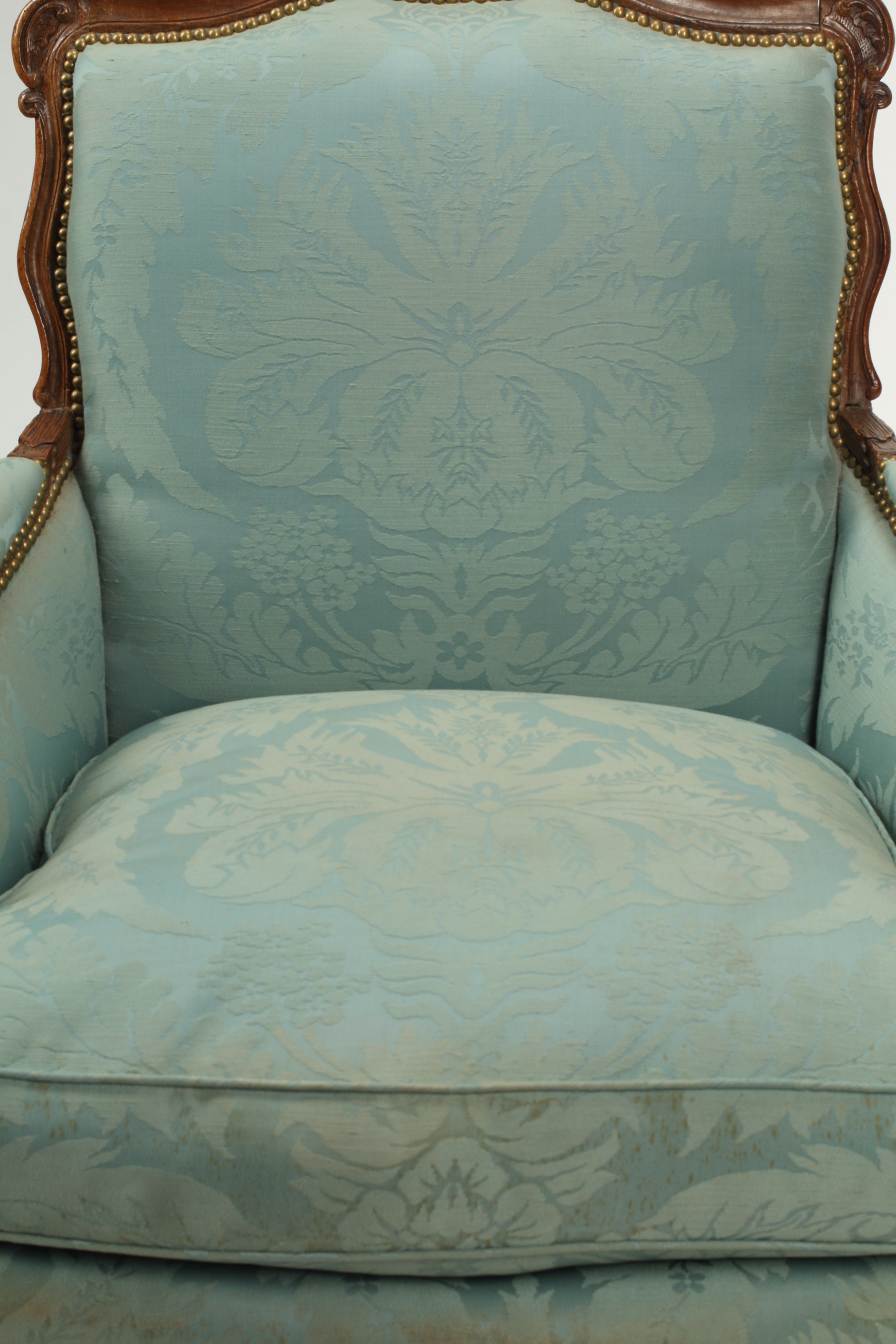 18th Century Walnut Bregere, Upholstered