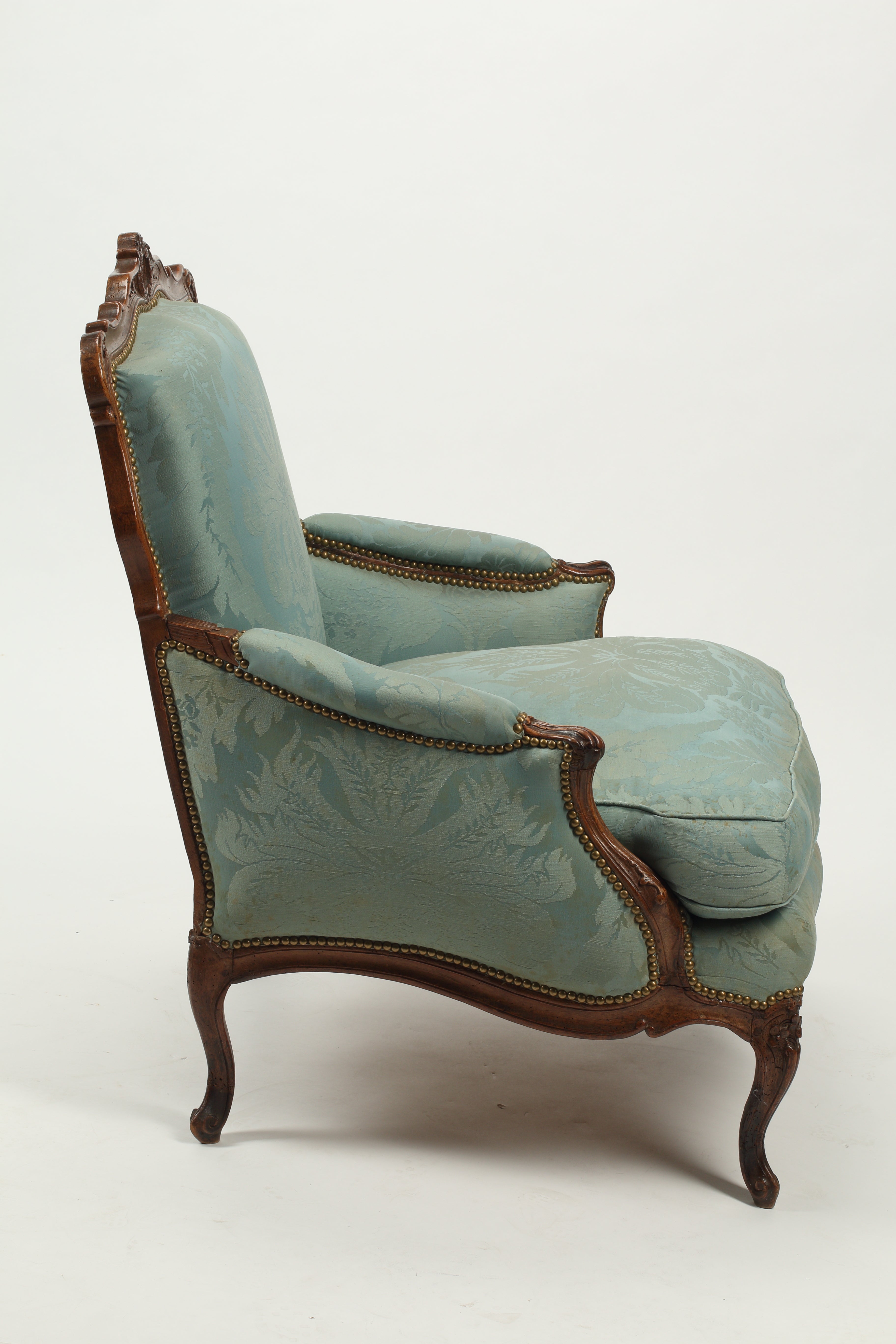 18th Century Walnut Bregere, Upholstered