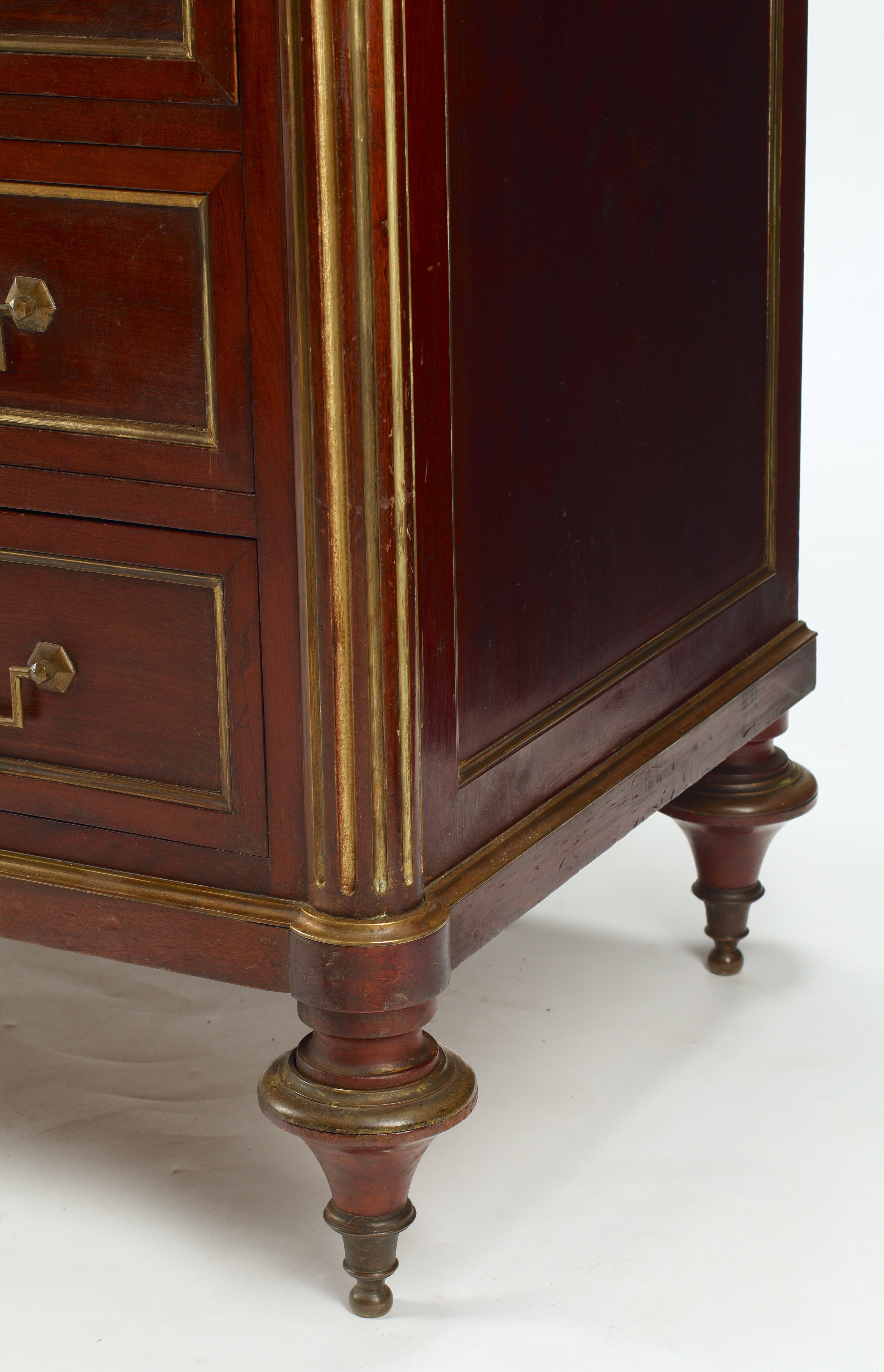 Louis XIV Style Commode with Brass Gallery, Early 19th Century French