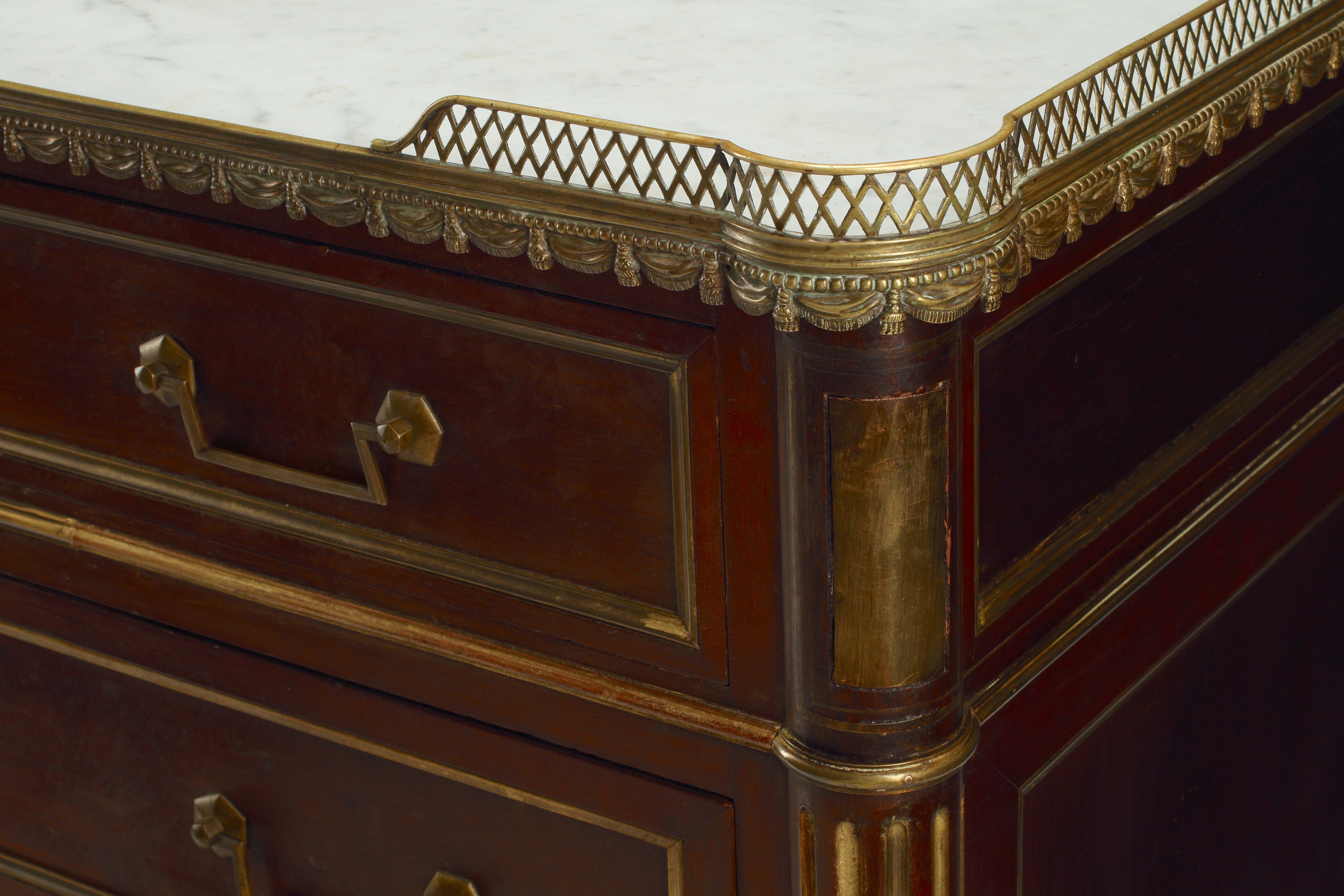 Louis XIV Style Commode with Brass Gallery, Early 19th Century French