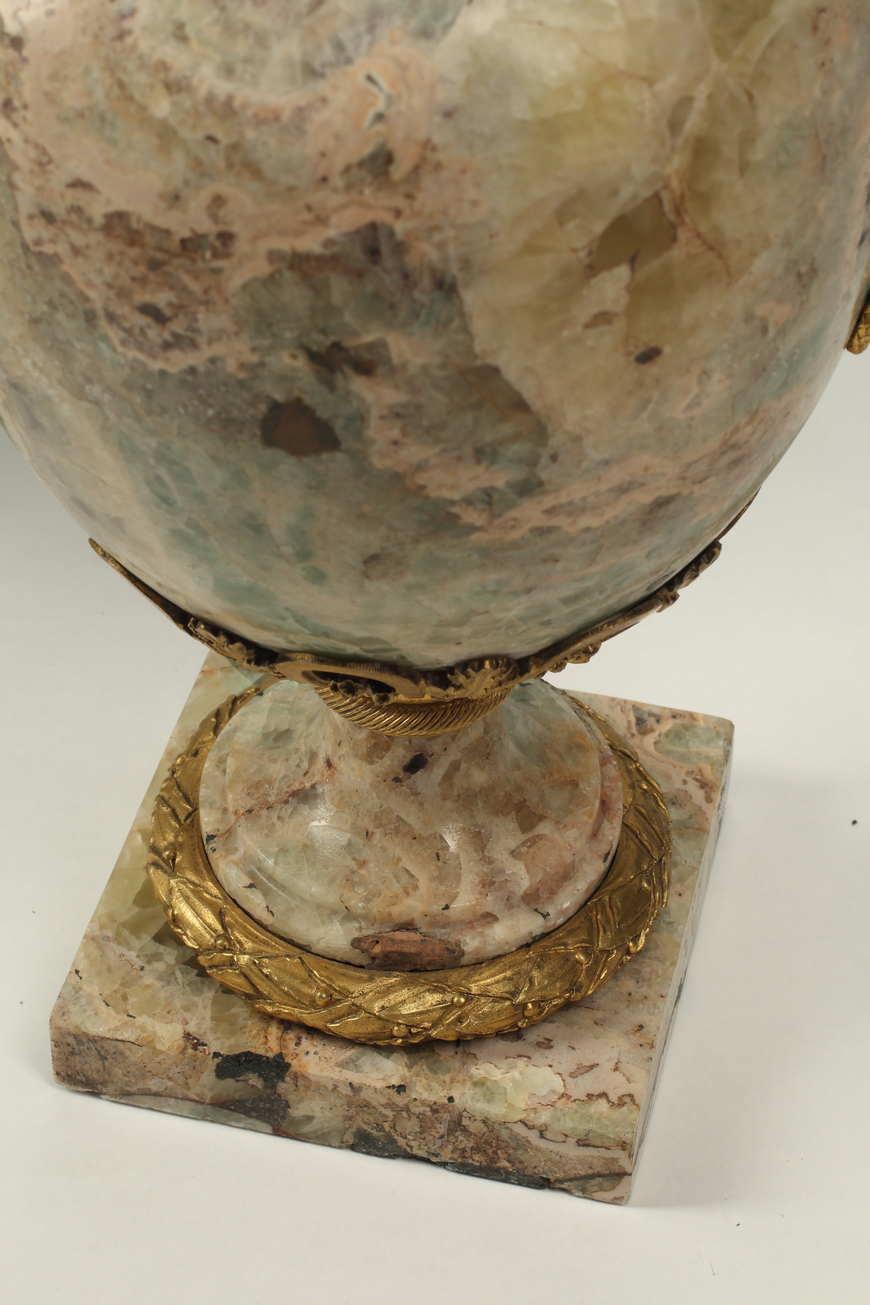 Pair of Marble Urns with Ormolu Bronze Mounts, French Early 19th Century