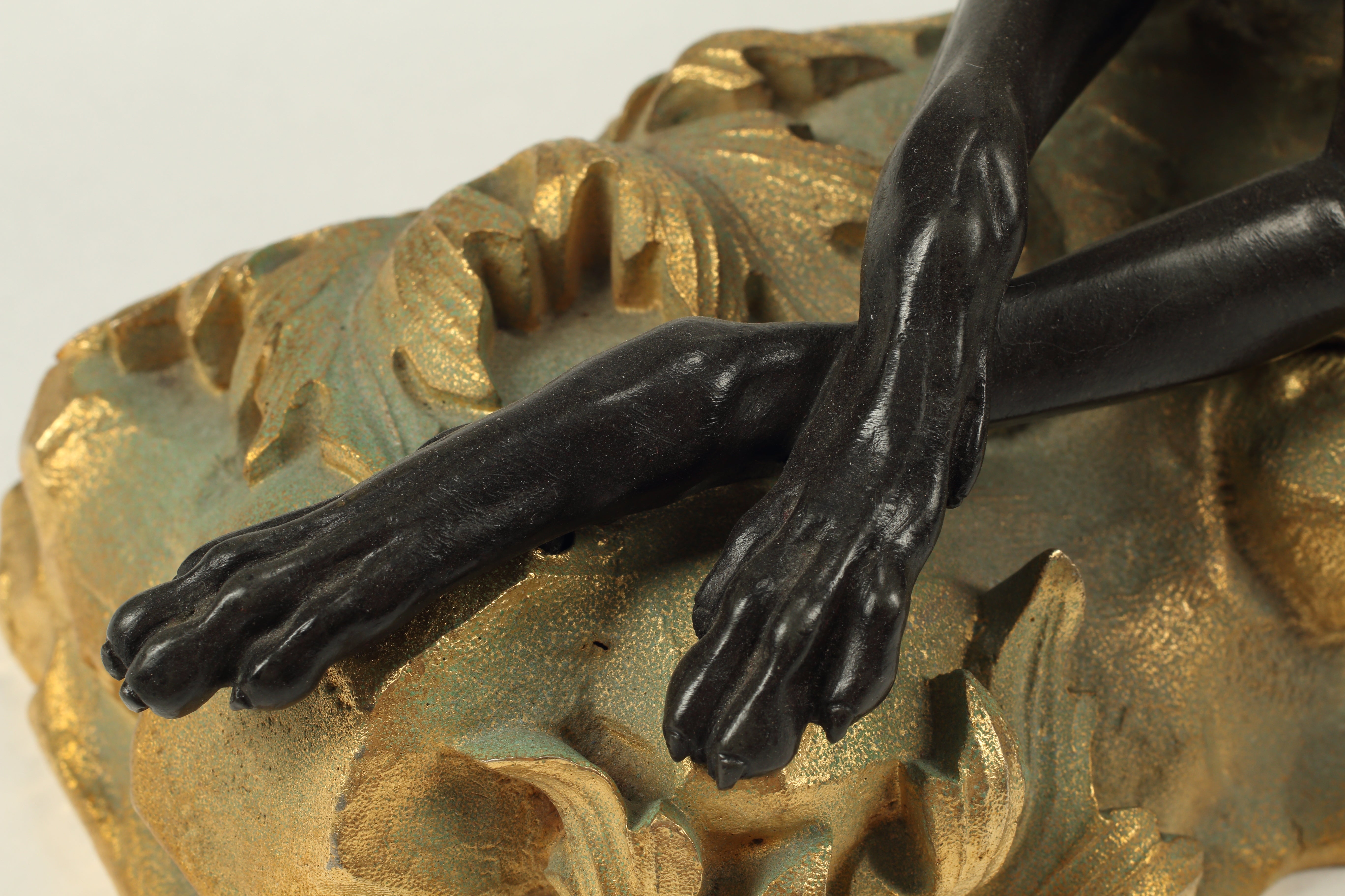 Pair of Ormolu and Patinated Bronze Chenets as Greyhounds, 19th Century French