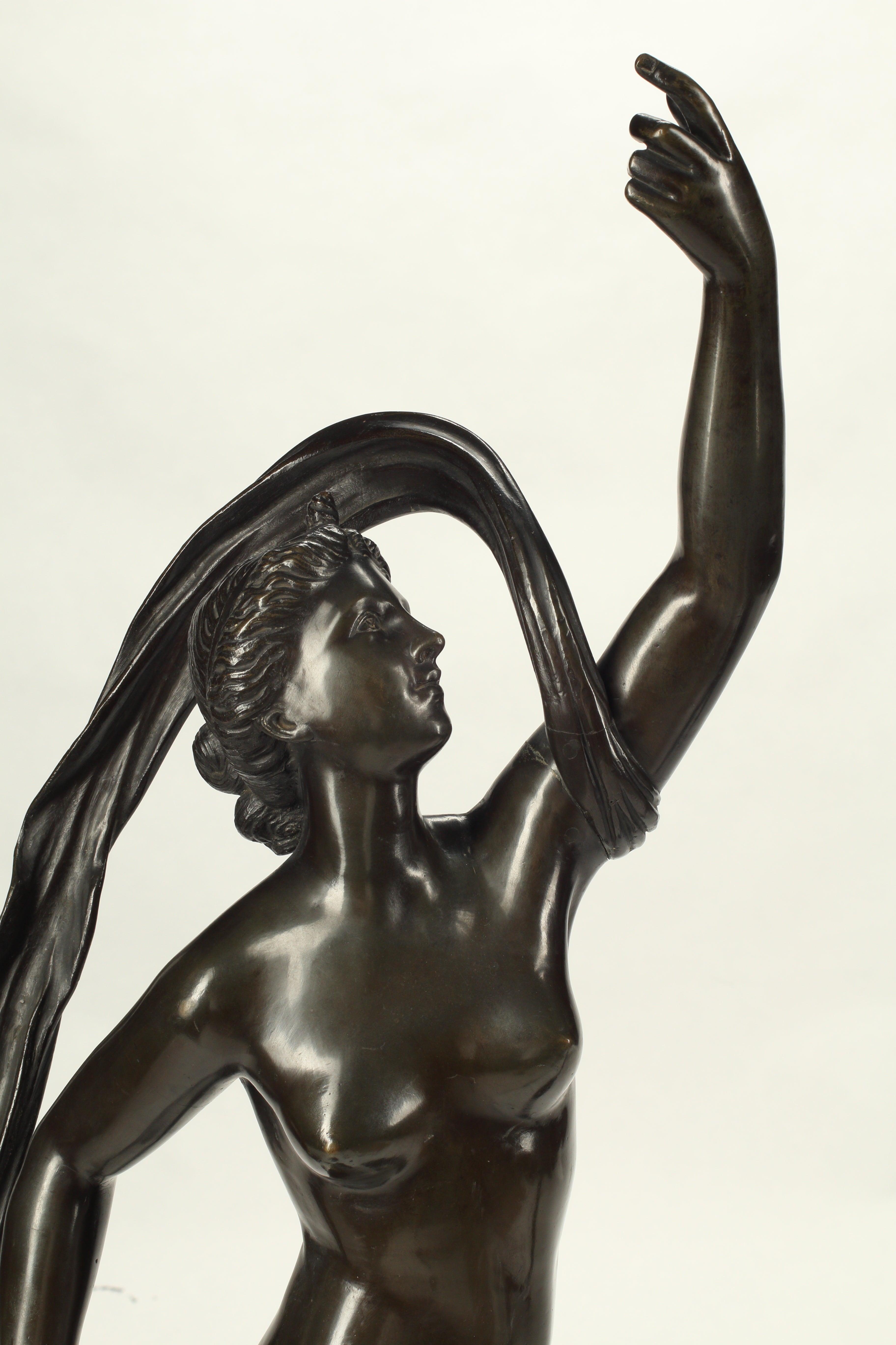 Pair of Patinated Bronze Figures of Mercury and Fortuna, 19th Century French