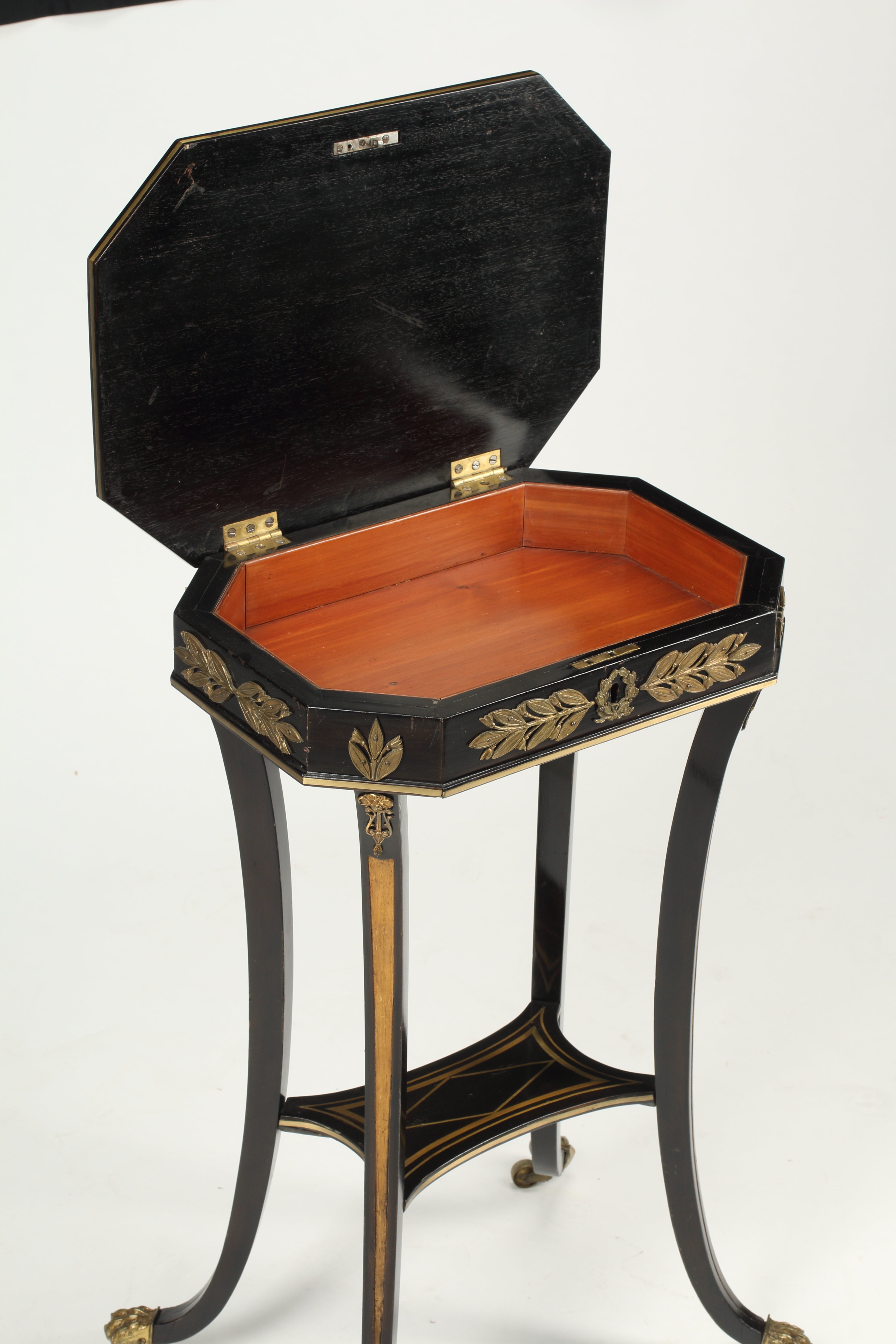 Napoleon III Parcel Gilt Ebony Veneered Side Table