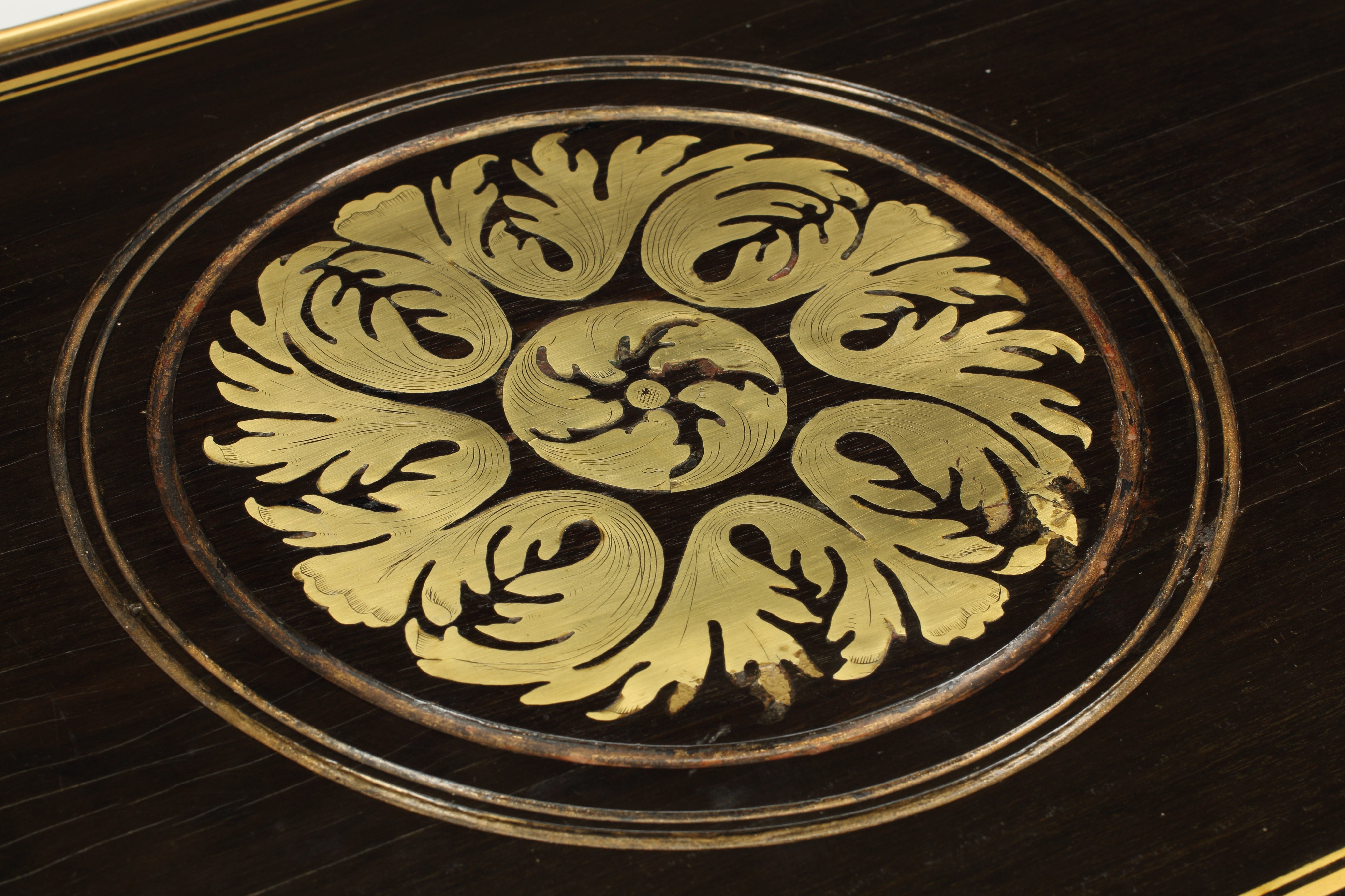 Napoleon III Parcel Gilt Ebony Veneered Side Table