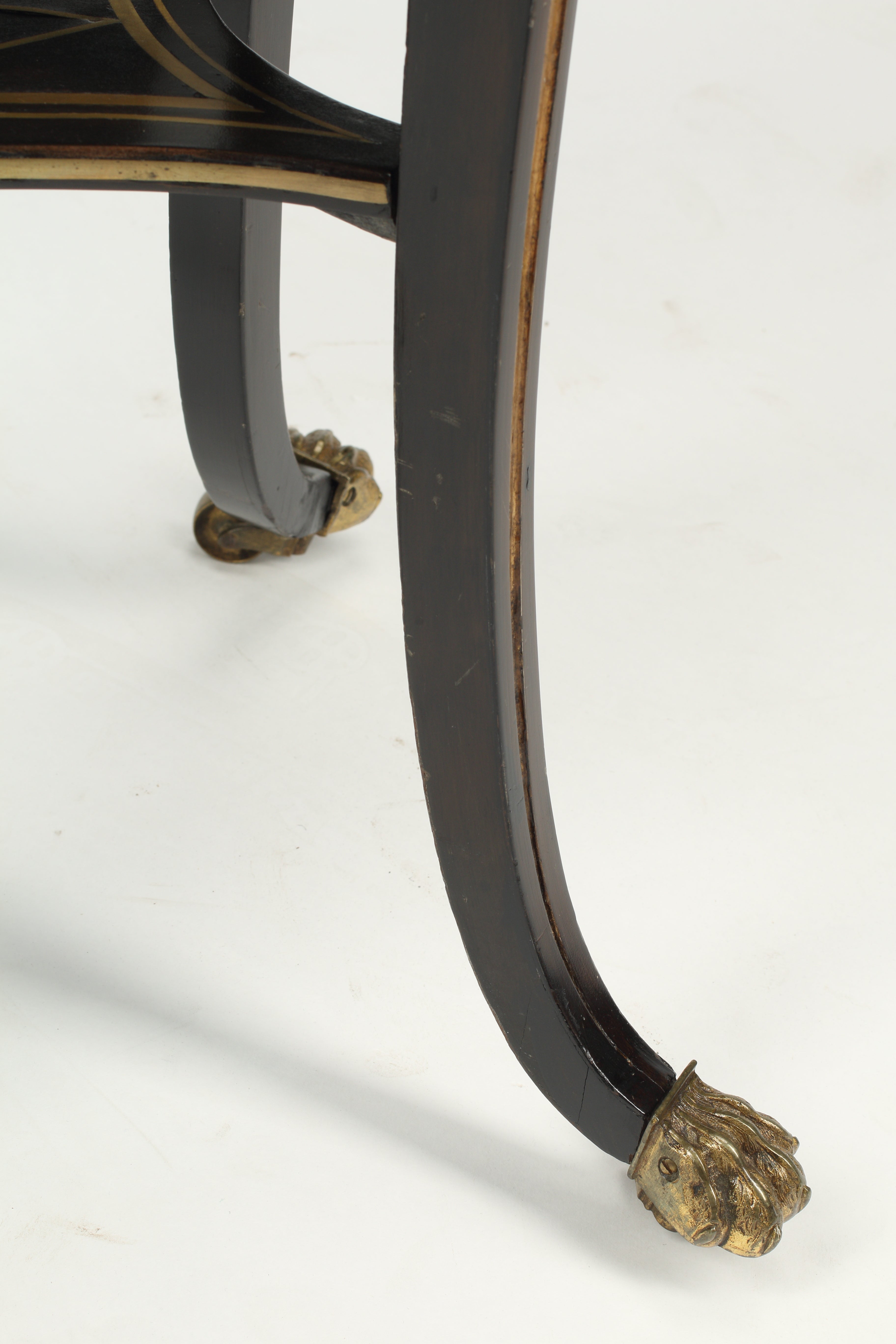 Napoleon III Parcel Gilt Ebony Veneered Side Table