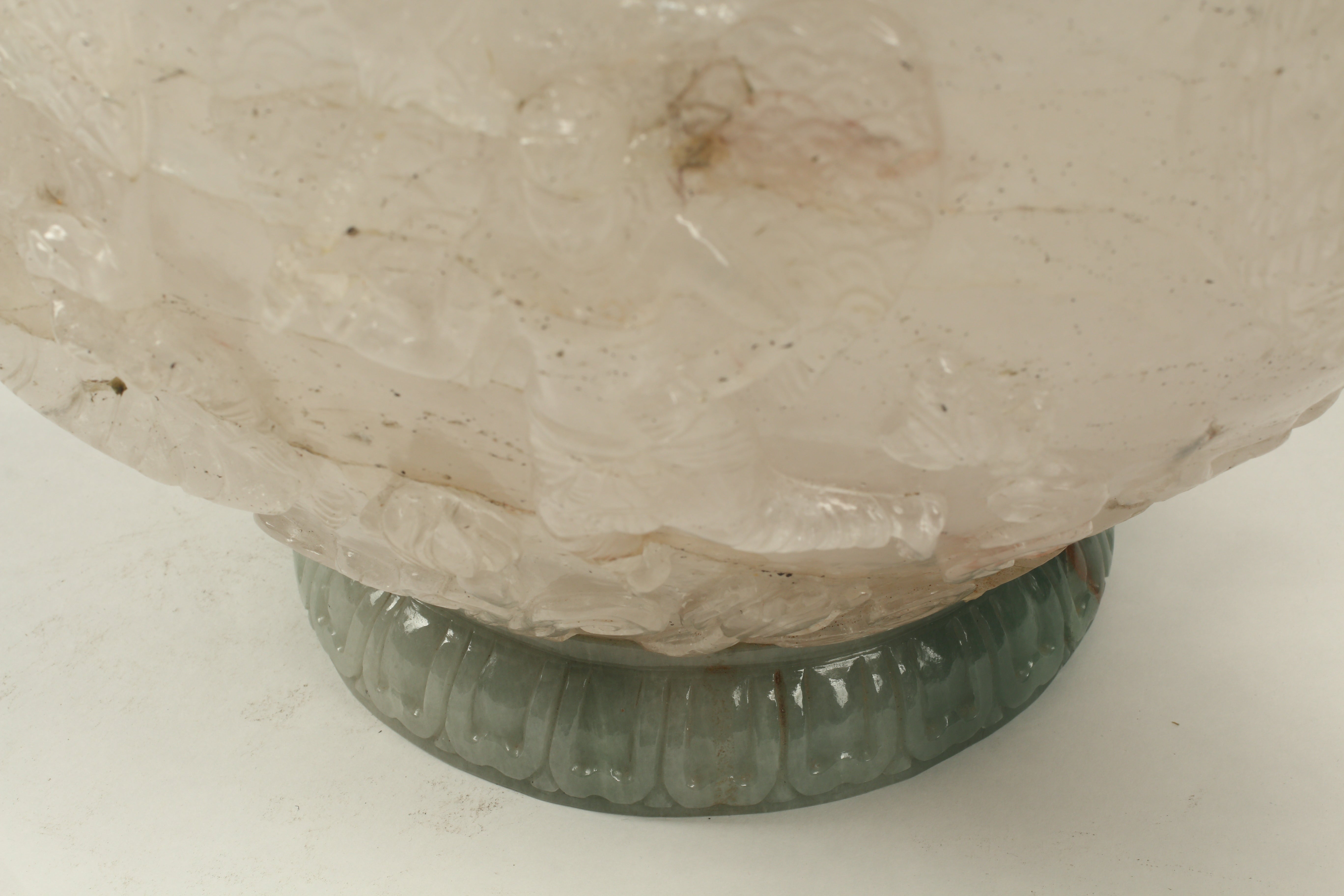 Rock Crystal and Green Jasper Urn, 20th Century Continental