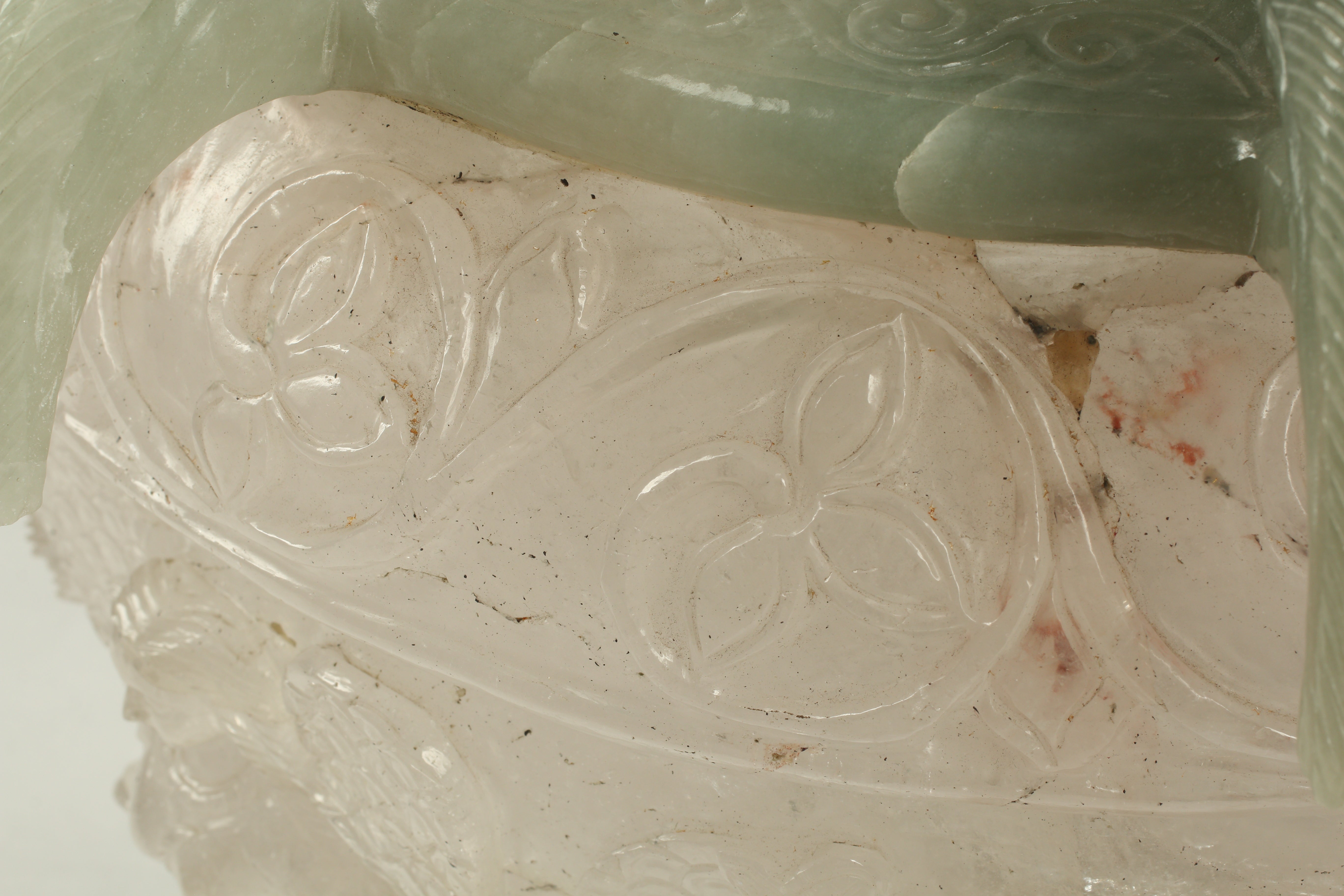 Rock Crystal and Green Jasper Urn, 20th Century Continental