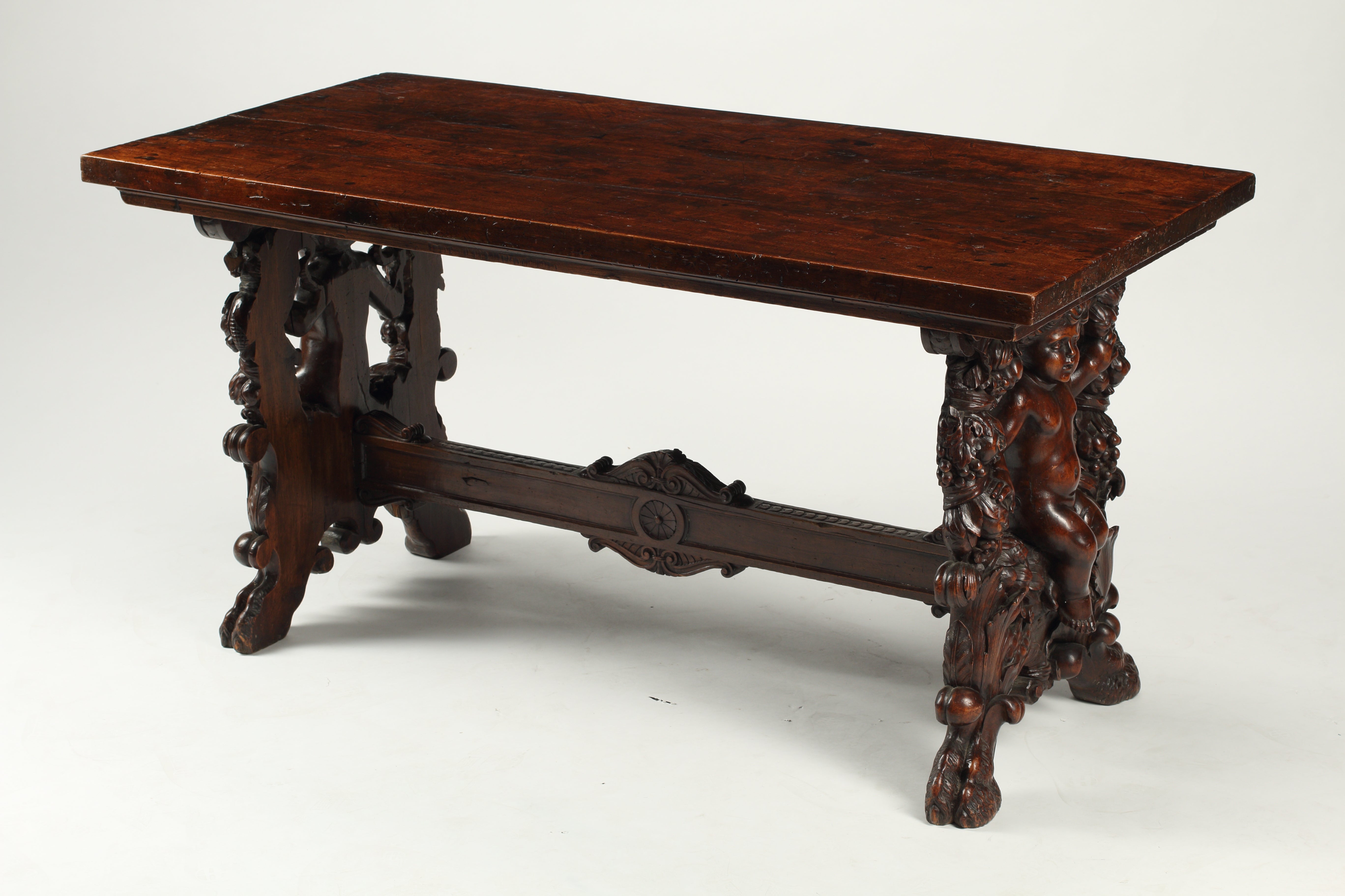 Walnut Spanish Trestle Table, 18th-19th Century