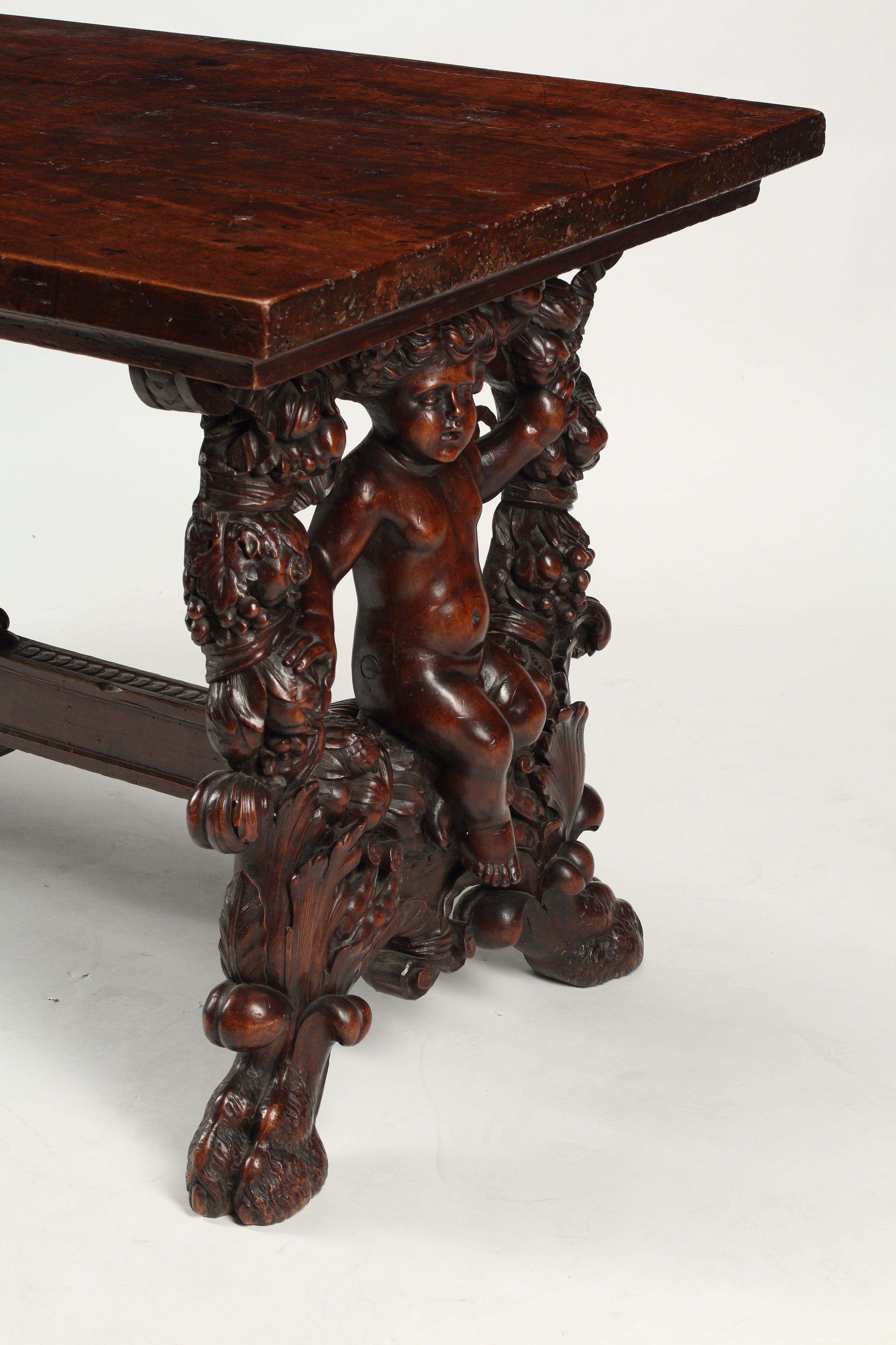 Walnut Spanish Trestle Table, 18th-19th Century